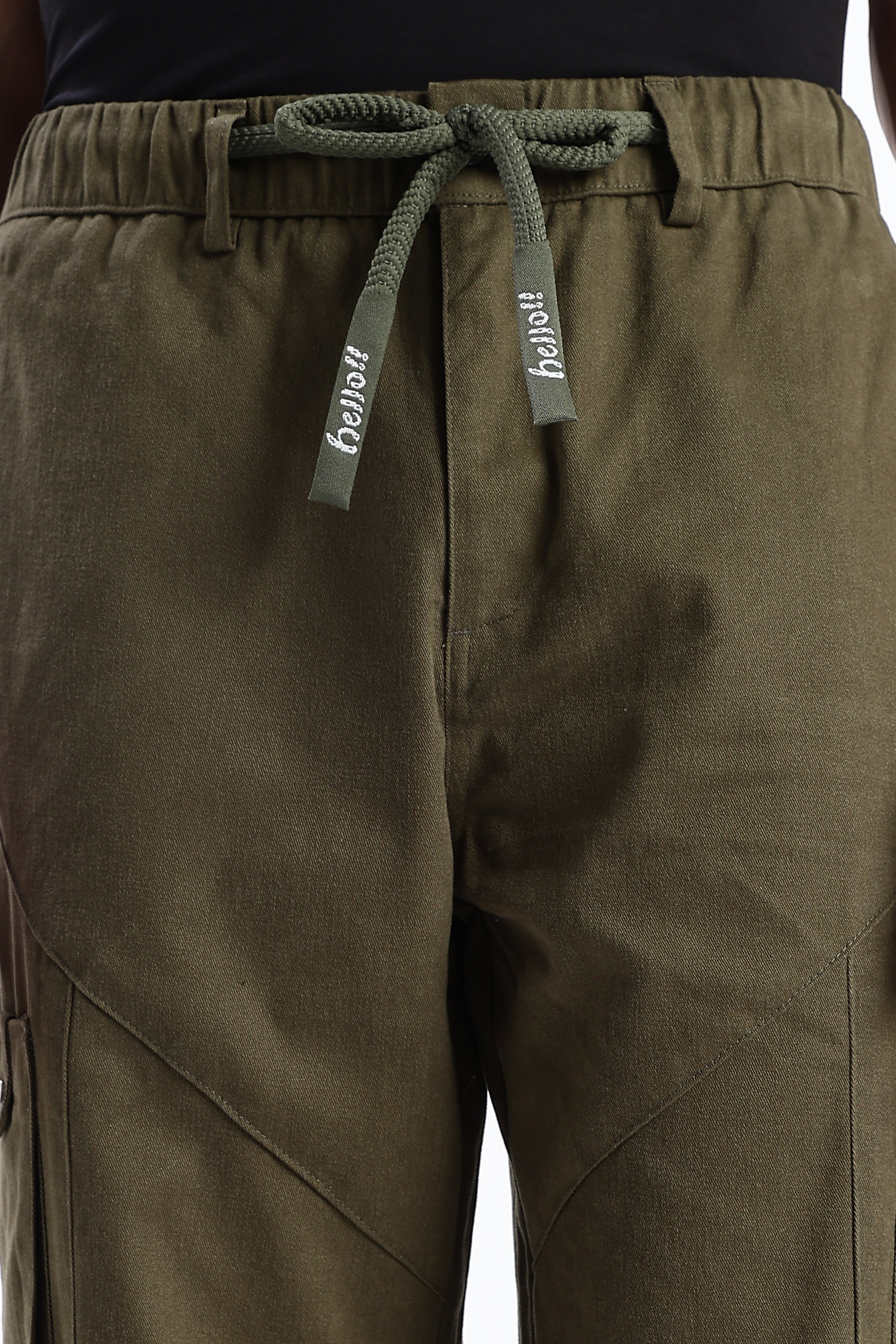 Men Drawstring Cargo Trousers