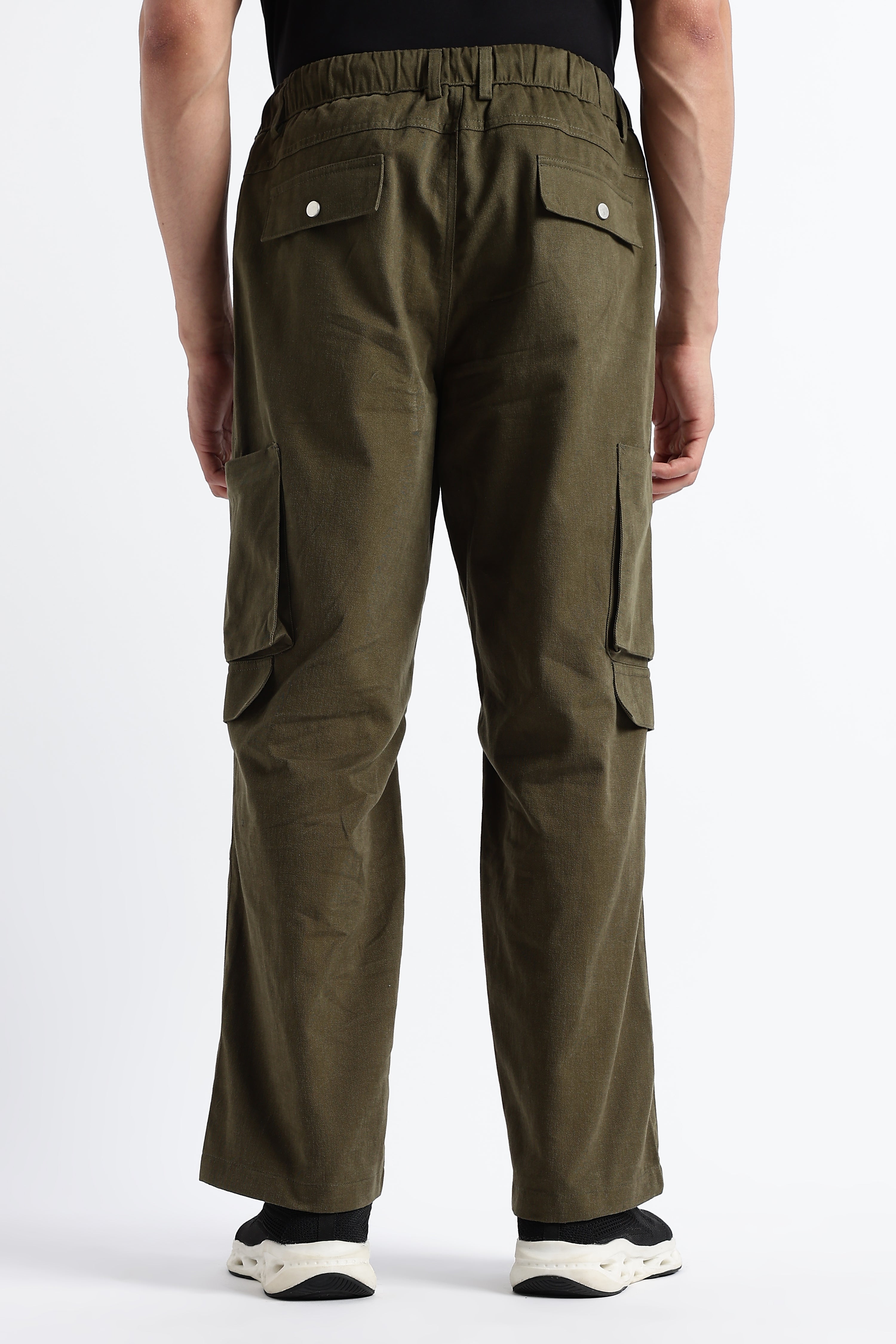 Men Drawstring Cargo Trousers