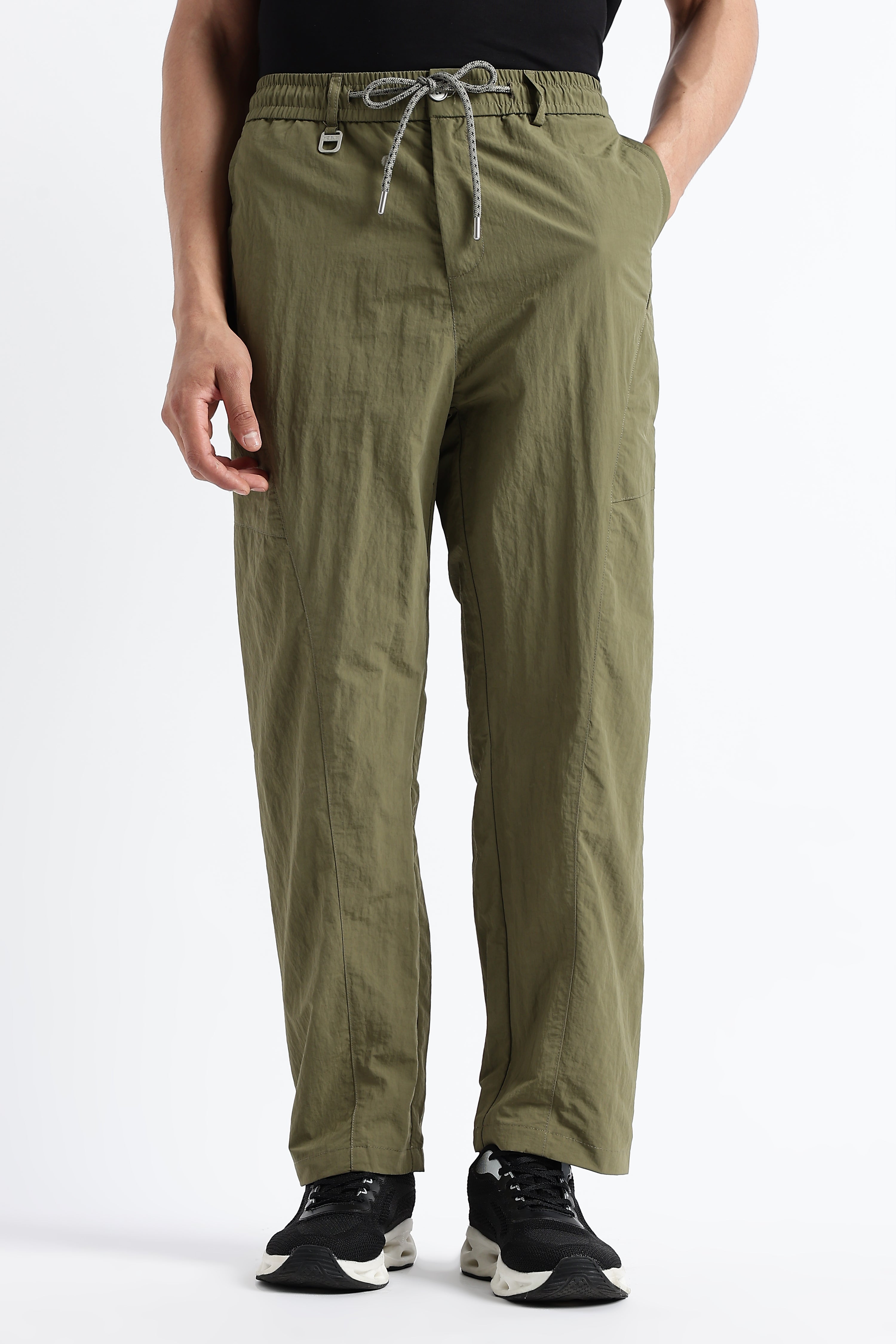 Men Streetwear Utility Drawcord Bottoms