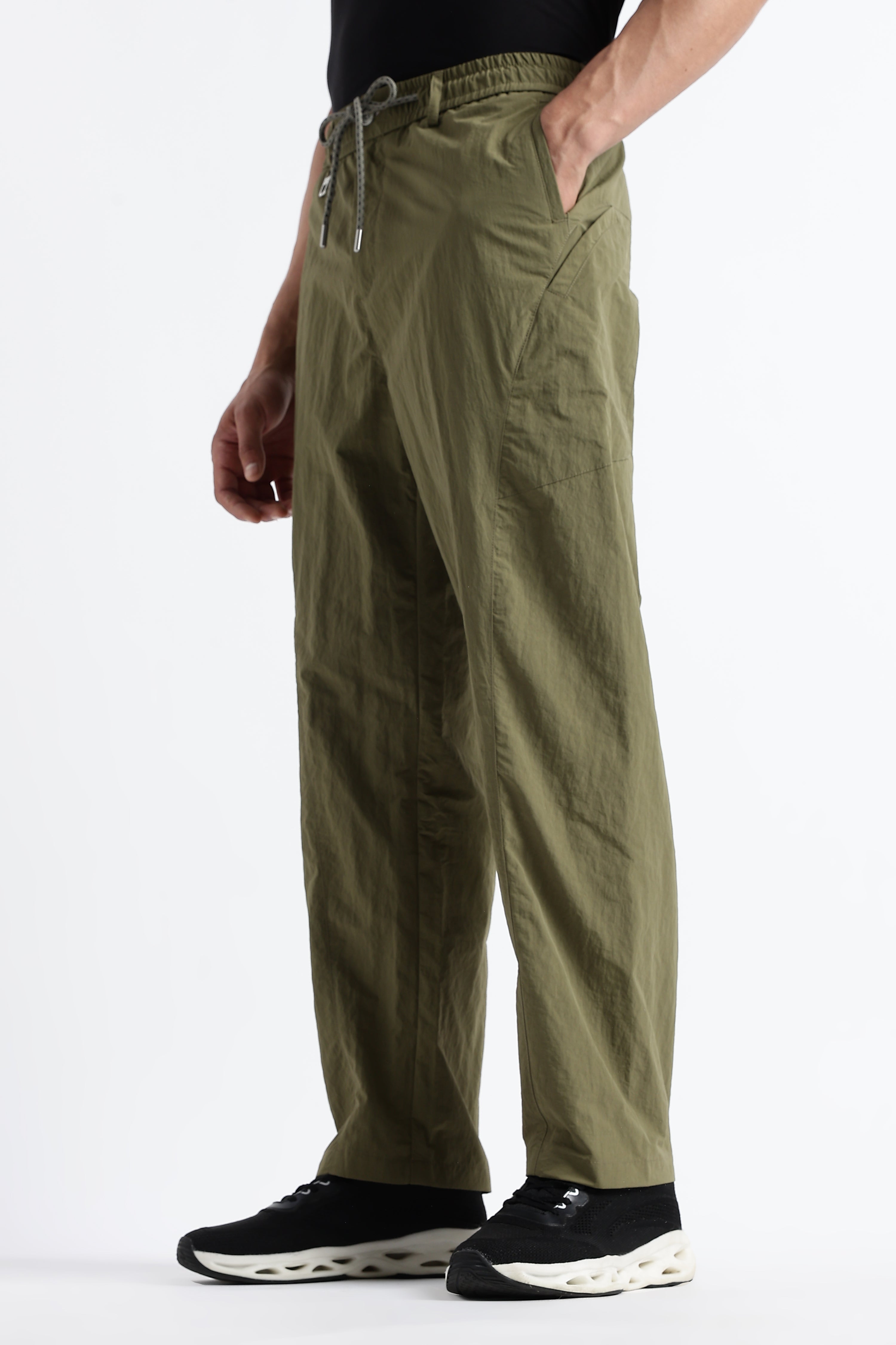 Men Streetwear Utility Drawcord Bottoms