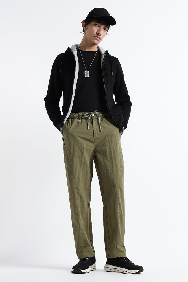 Men Streetwear Utility Drawcord Bottoms
