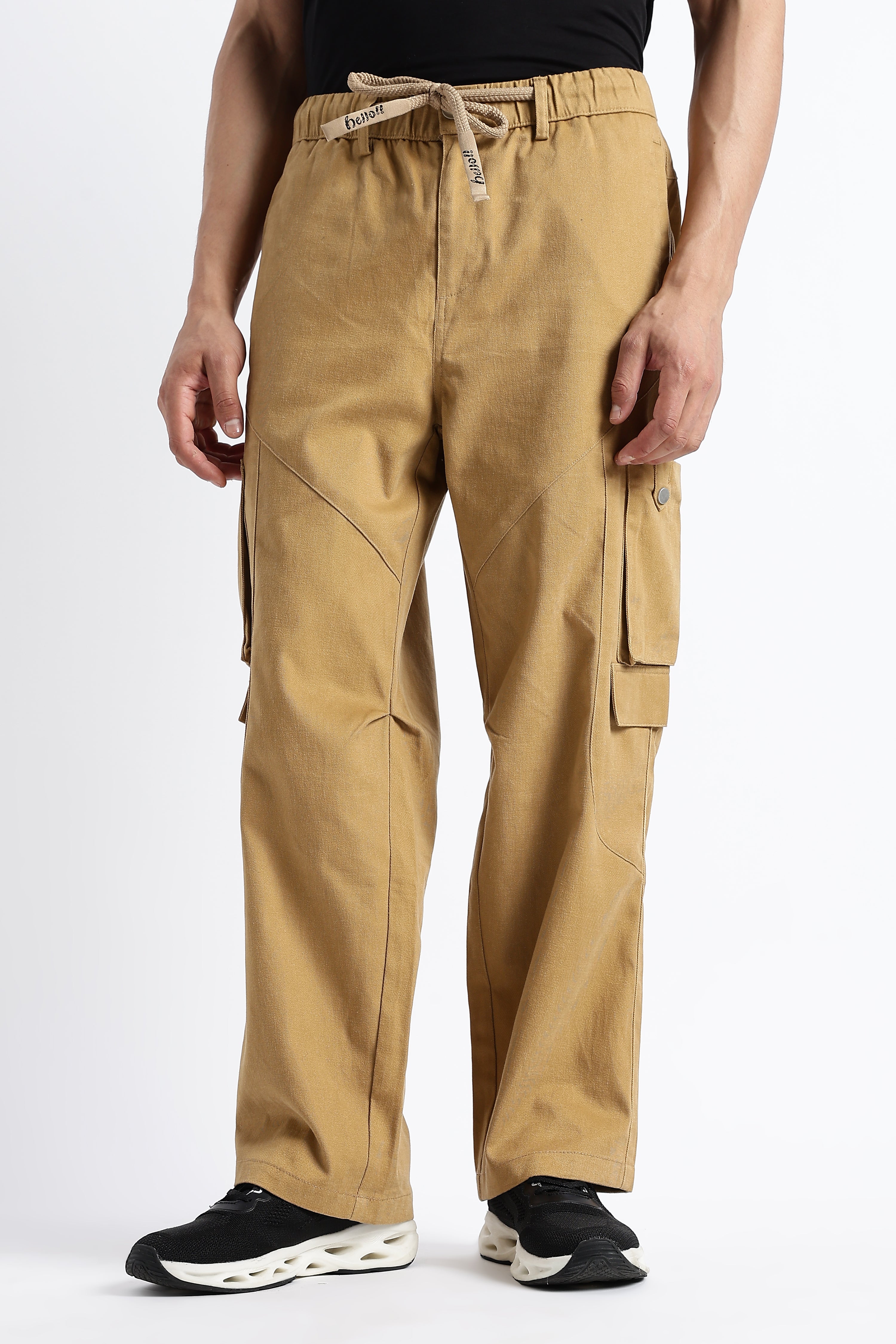 Men Drawstring Cargo Trousers