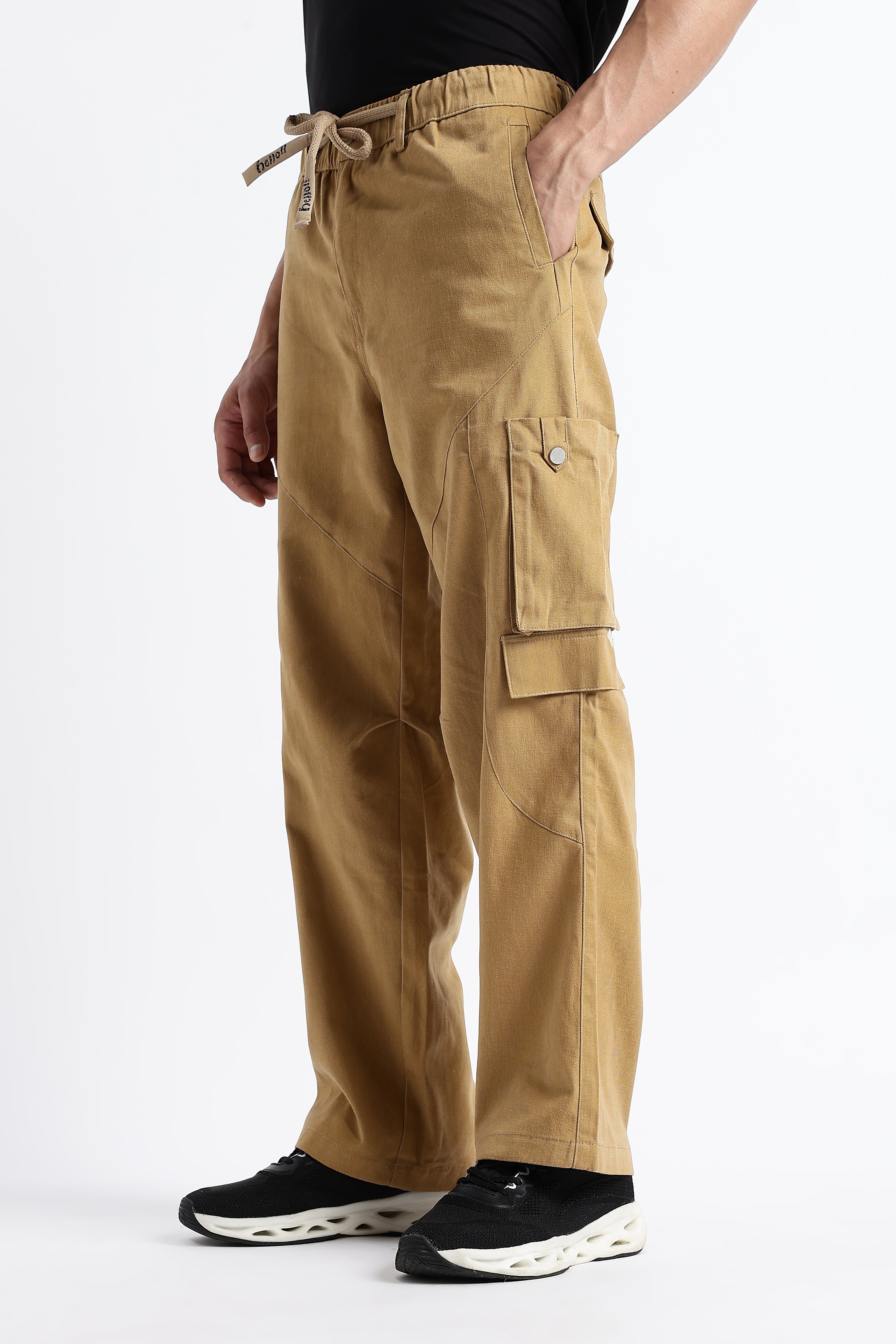 Men Drawstring Cargo Trousers