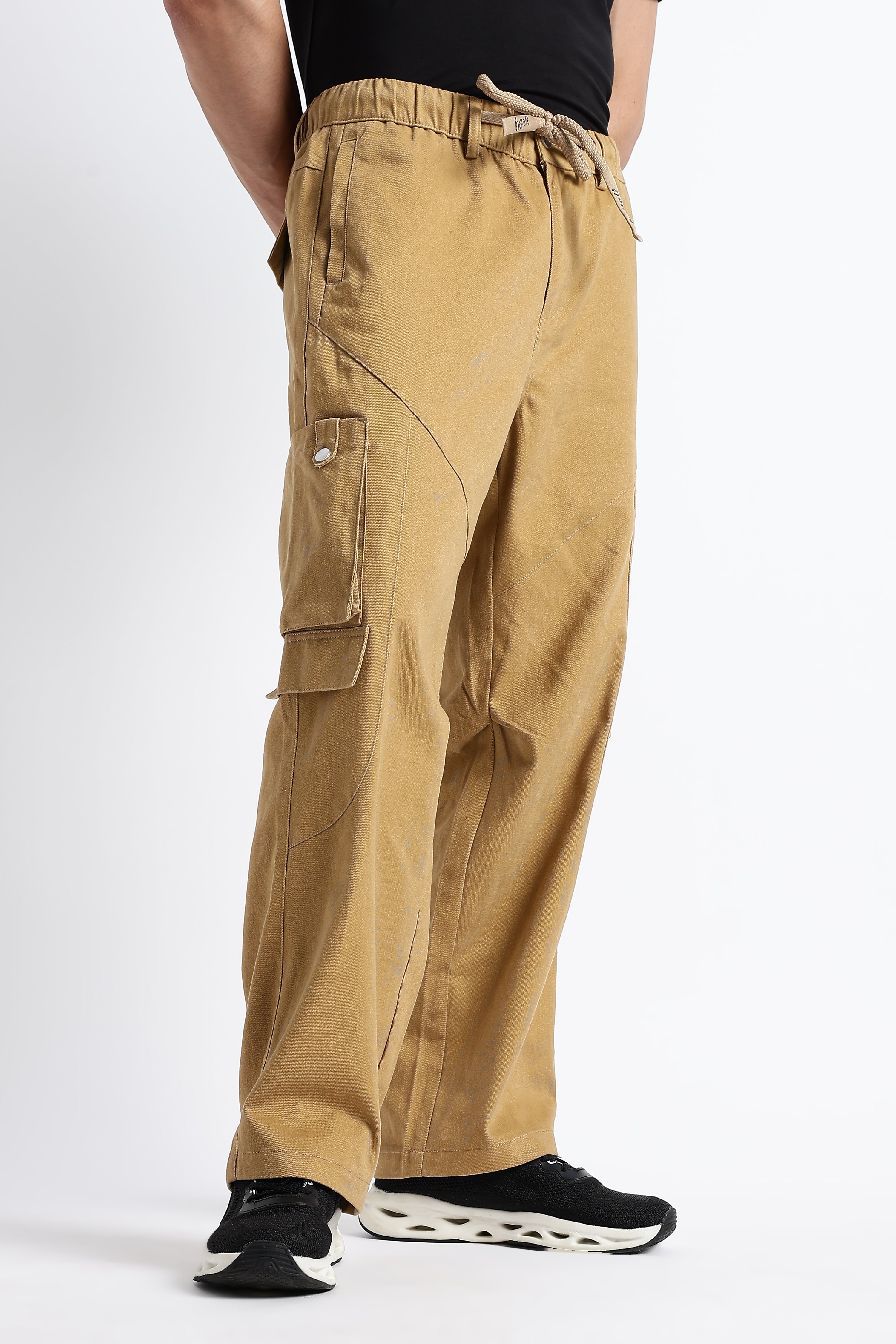 Men Drawstring Cargo Trousers