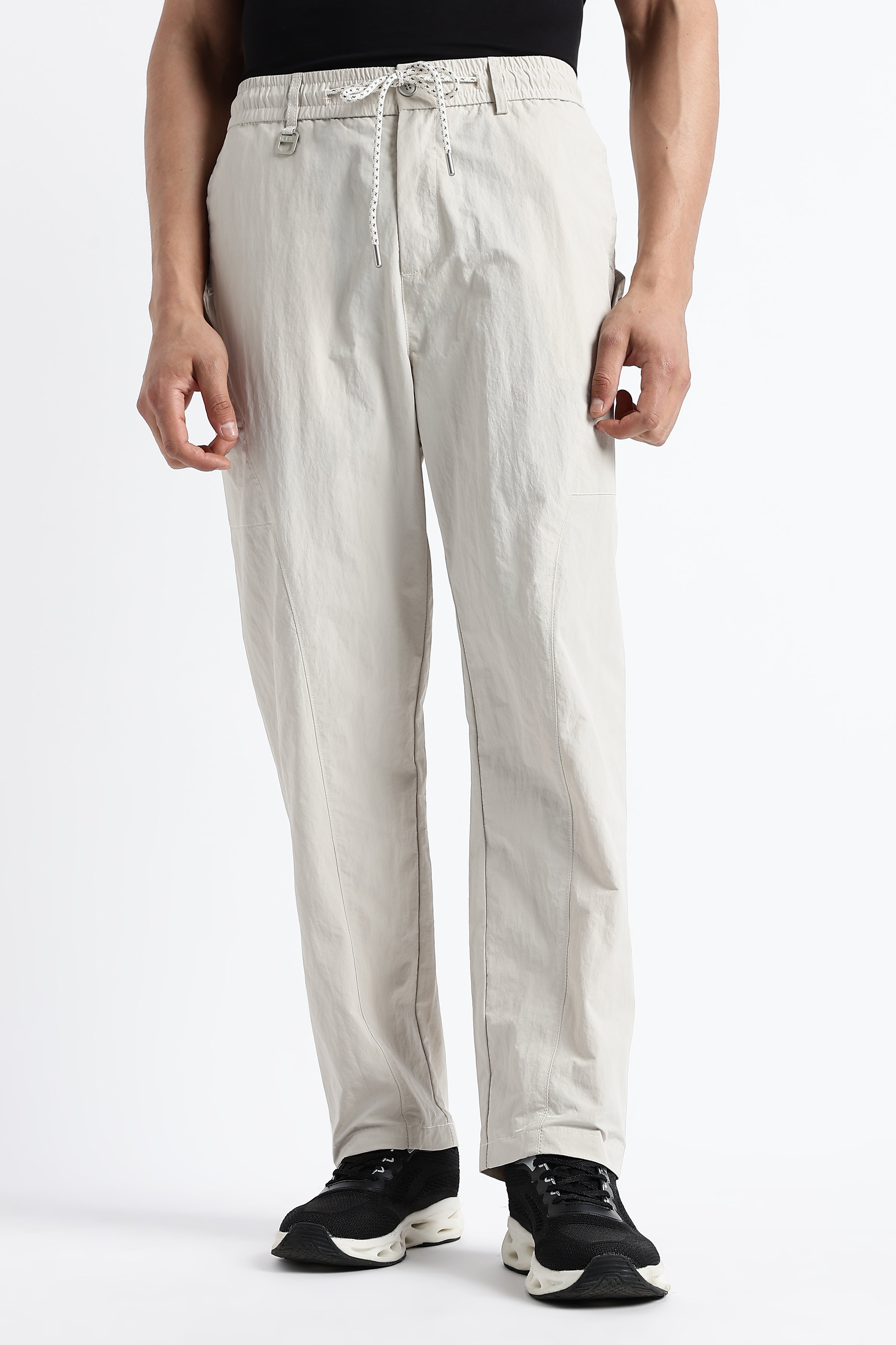 Men Streetwear Utility Drawcord Bottoms