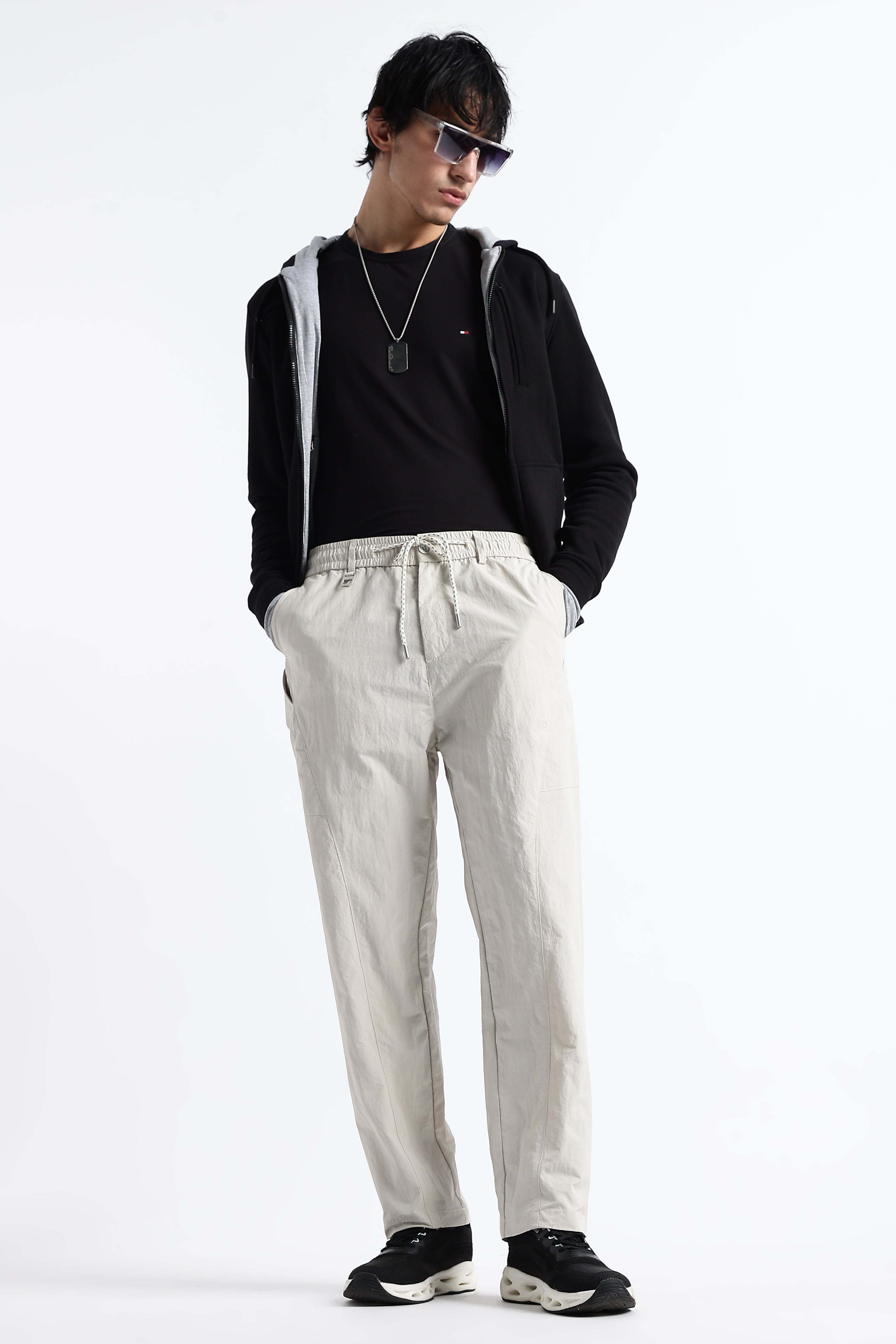 Men Streetwear Utility Drawcord Bottoms