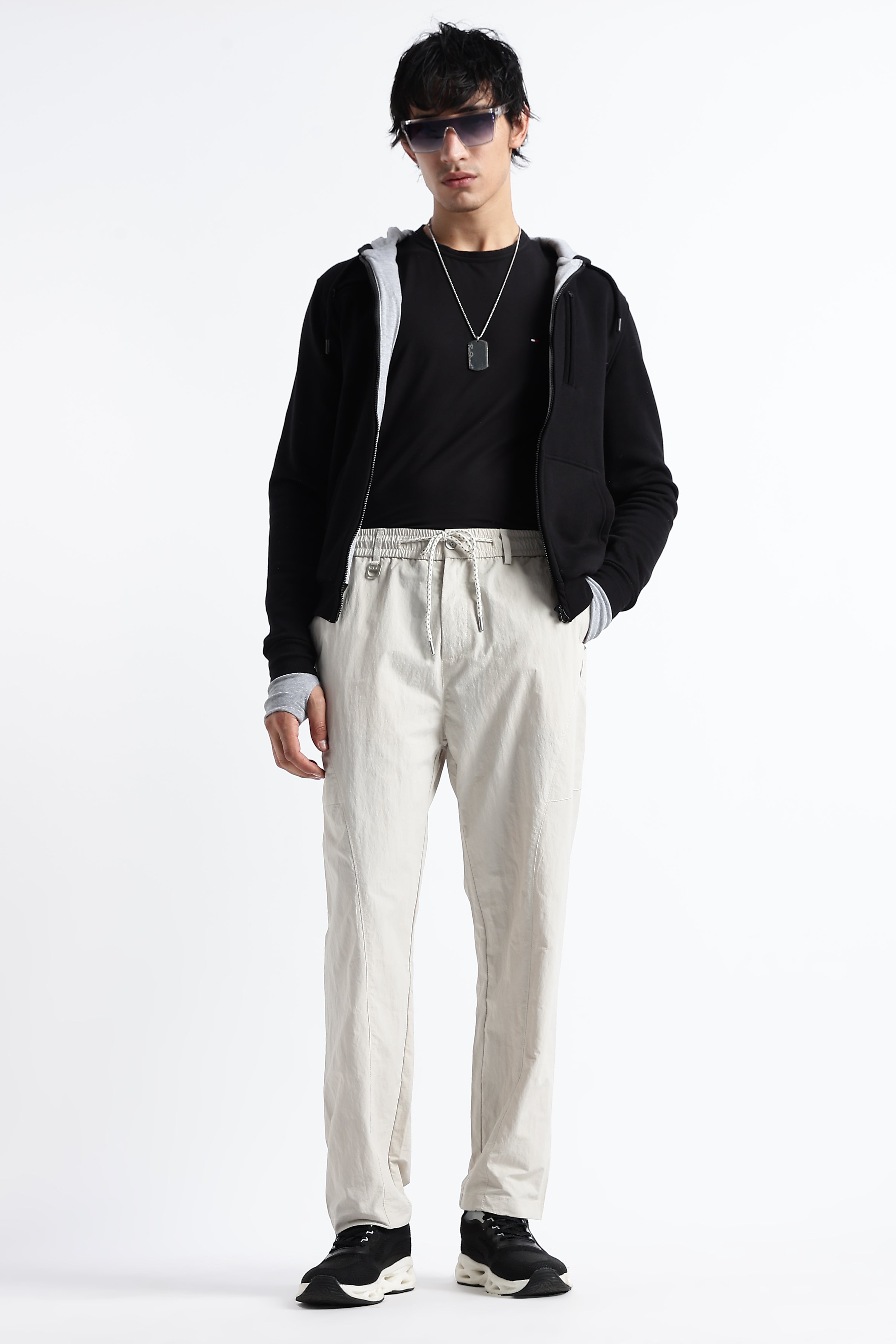 Men Streetwear Utility Drawcord Bottoms