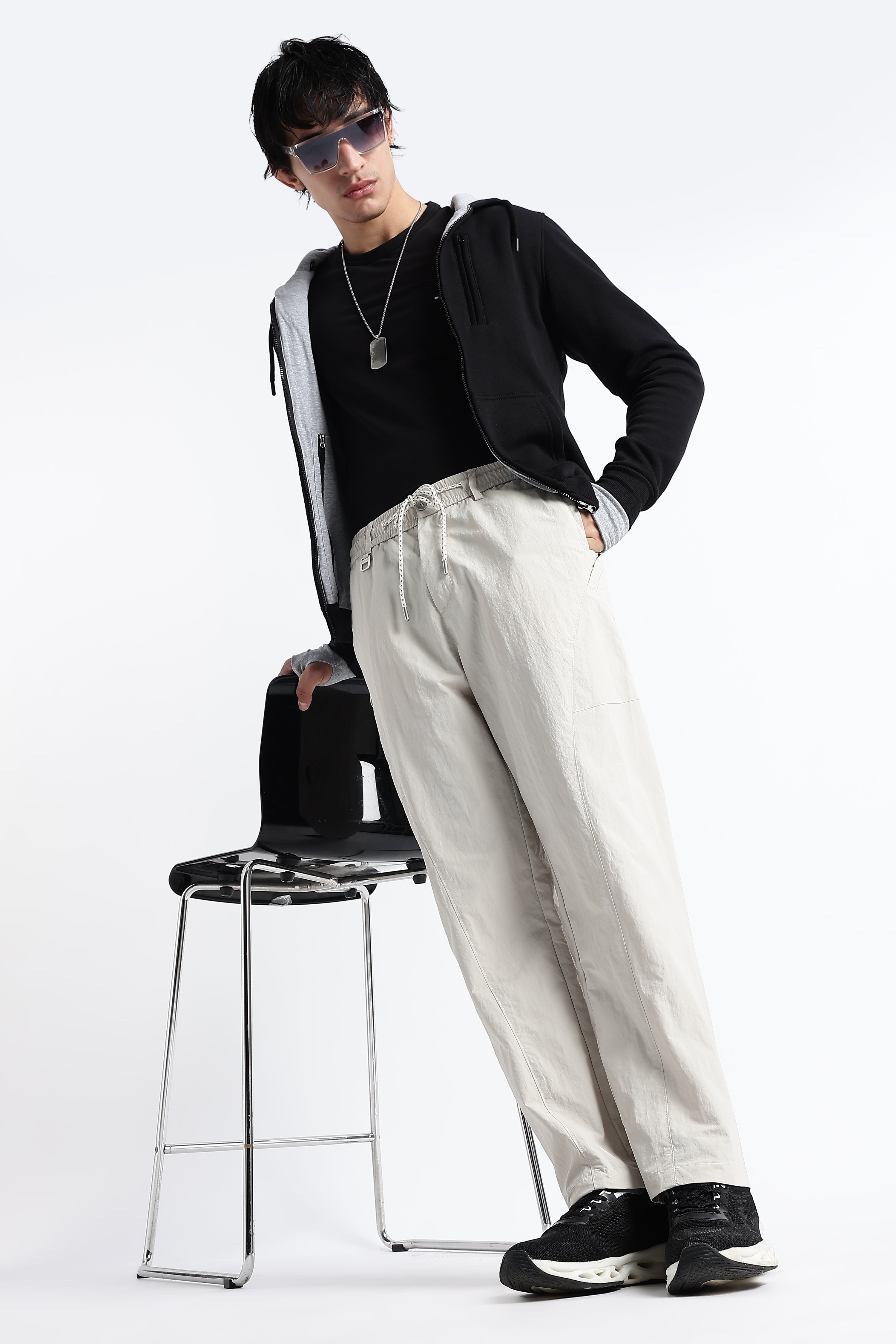 Men Streetwear Utility Drawcord Bottoms