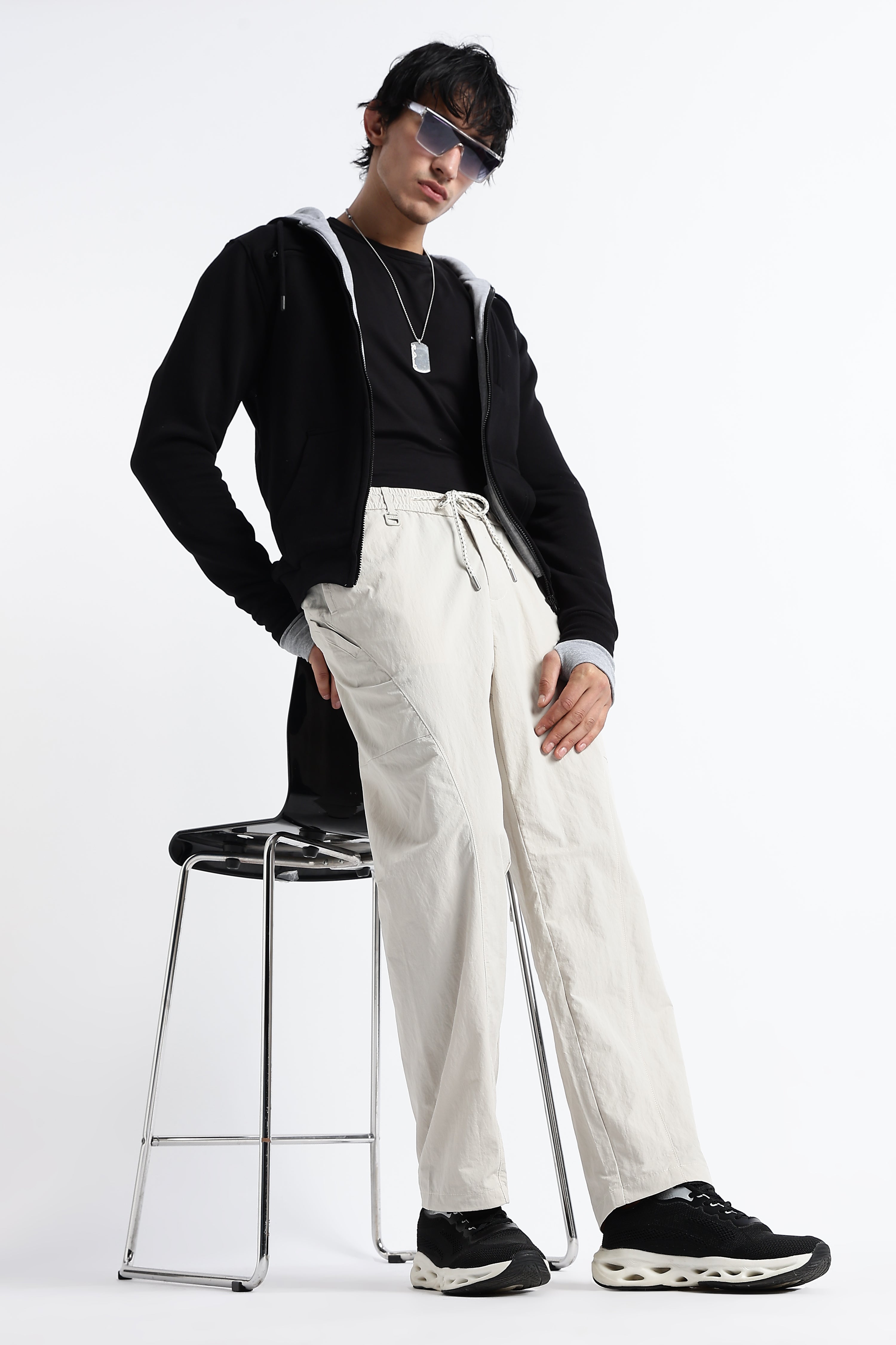 Men Streetwear Utility Drawcord Bottoms