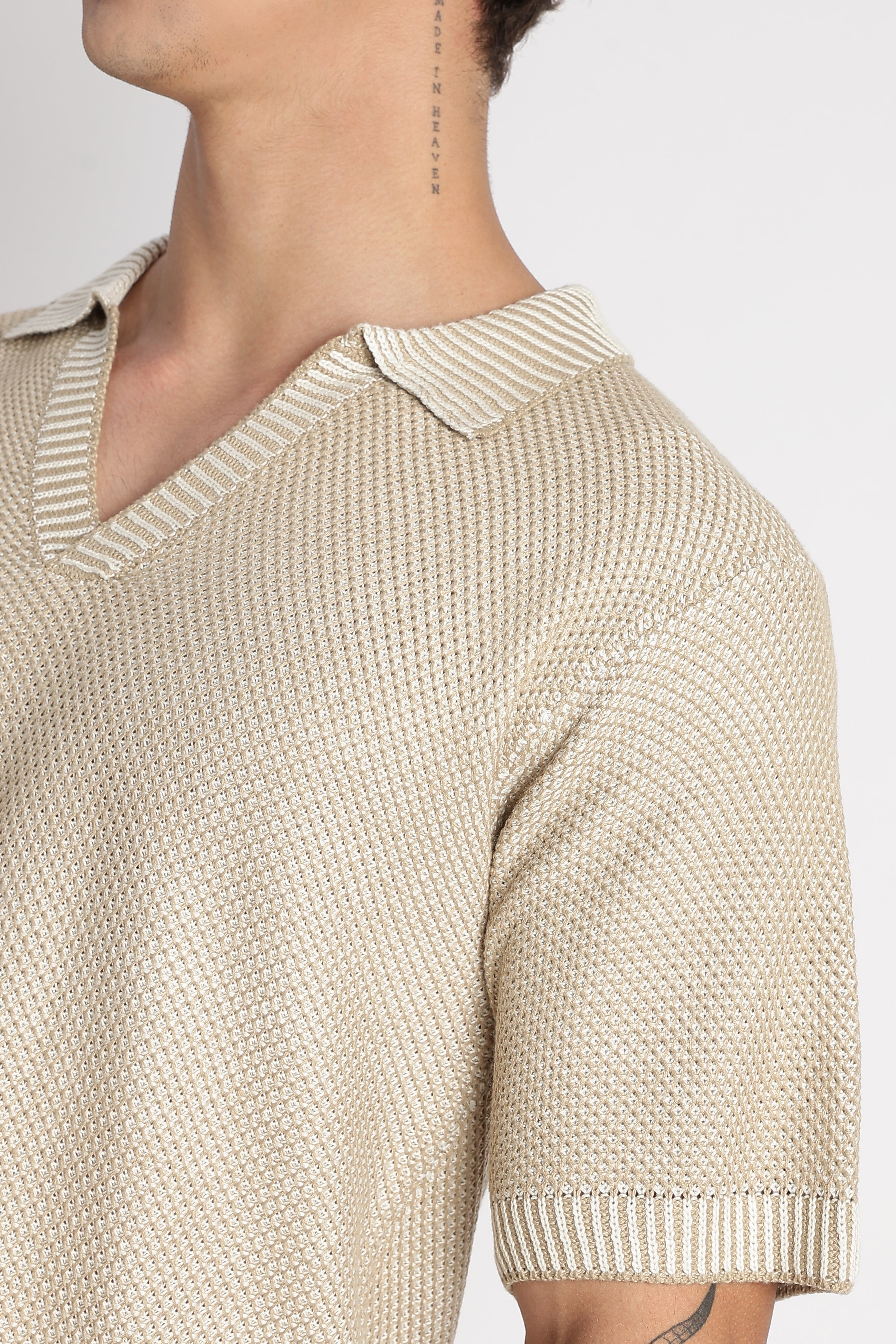 Men Modern Loose Fit with Ribbed Finish T-Shirt