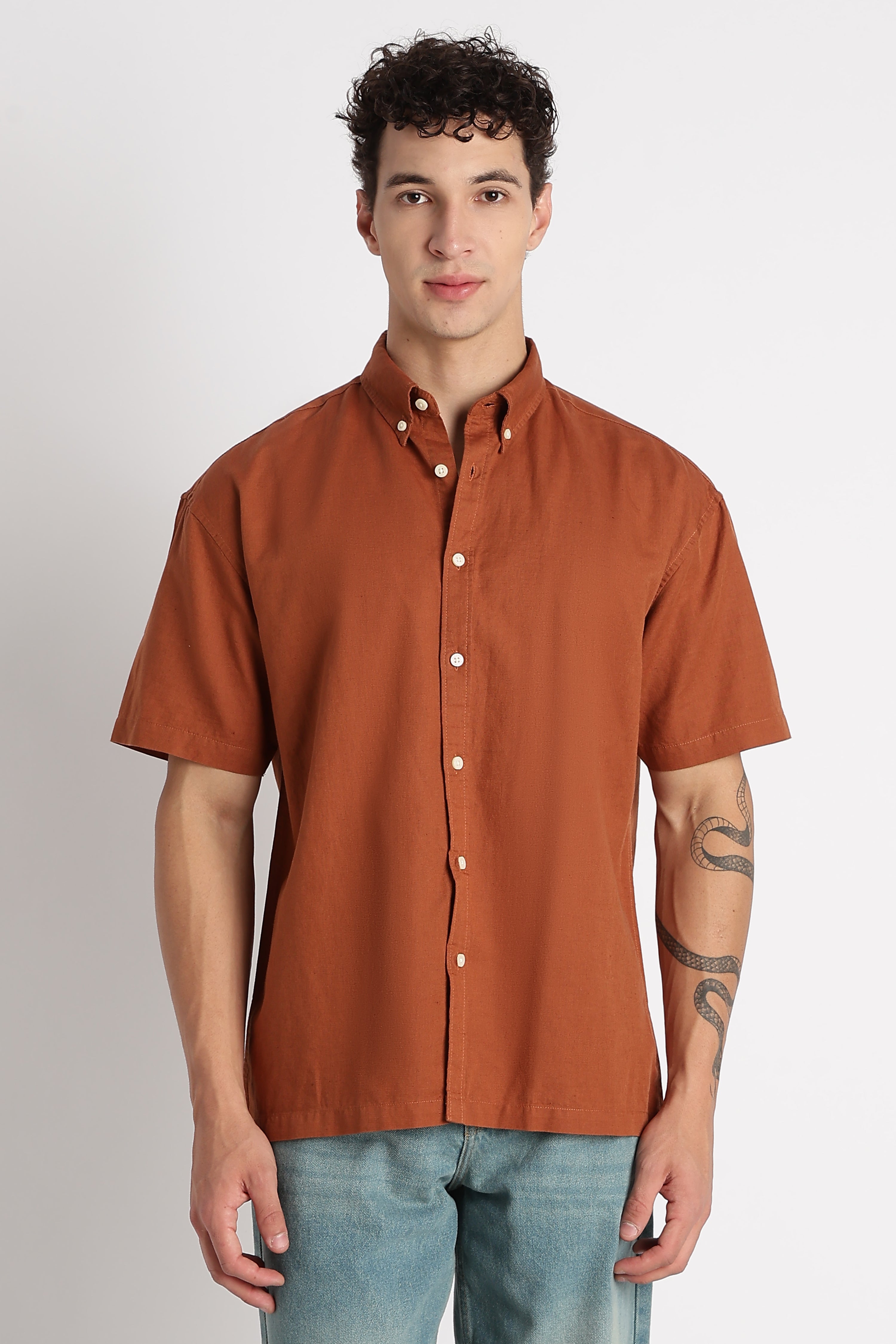 Men Breathable Cotton Linen Shirt