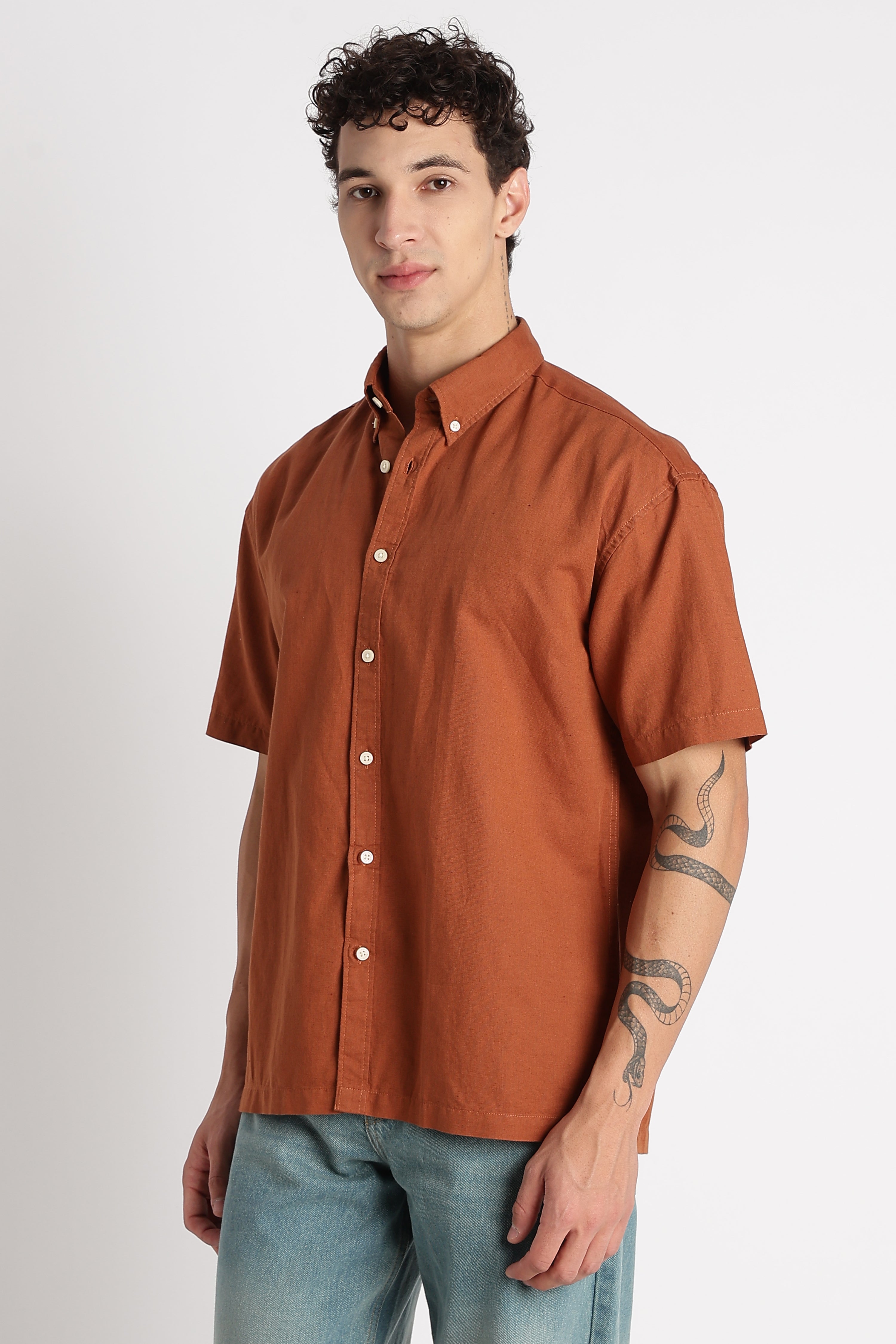 Men Breathable Cotton Linen Shirt