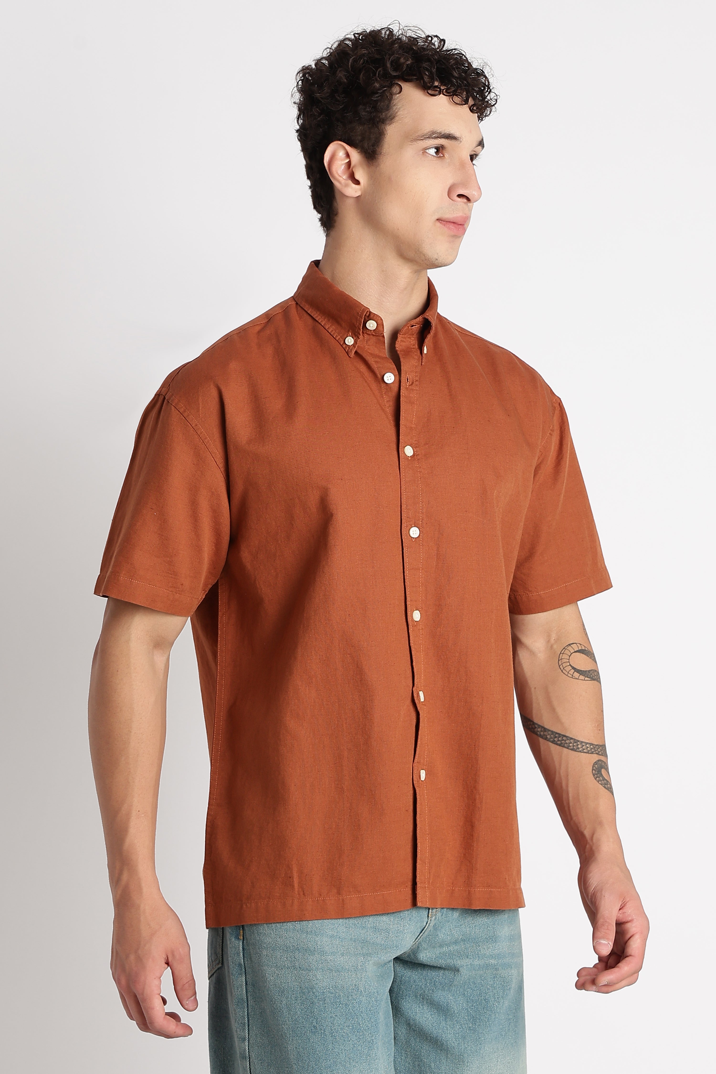 Men Breathable Cotton Linen Shirt