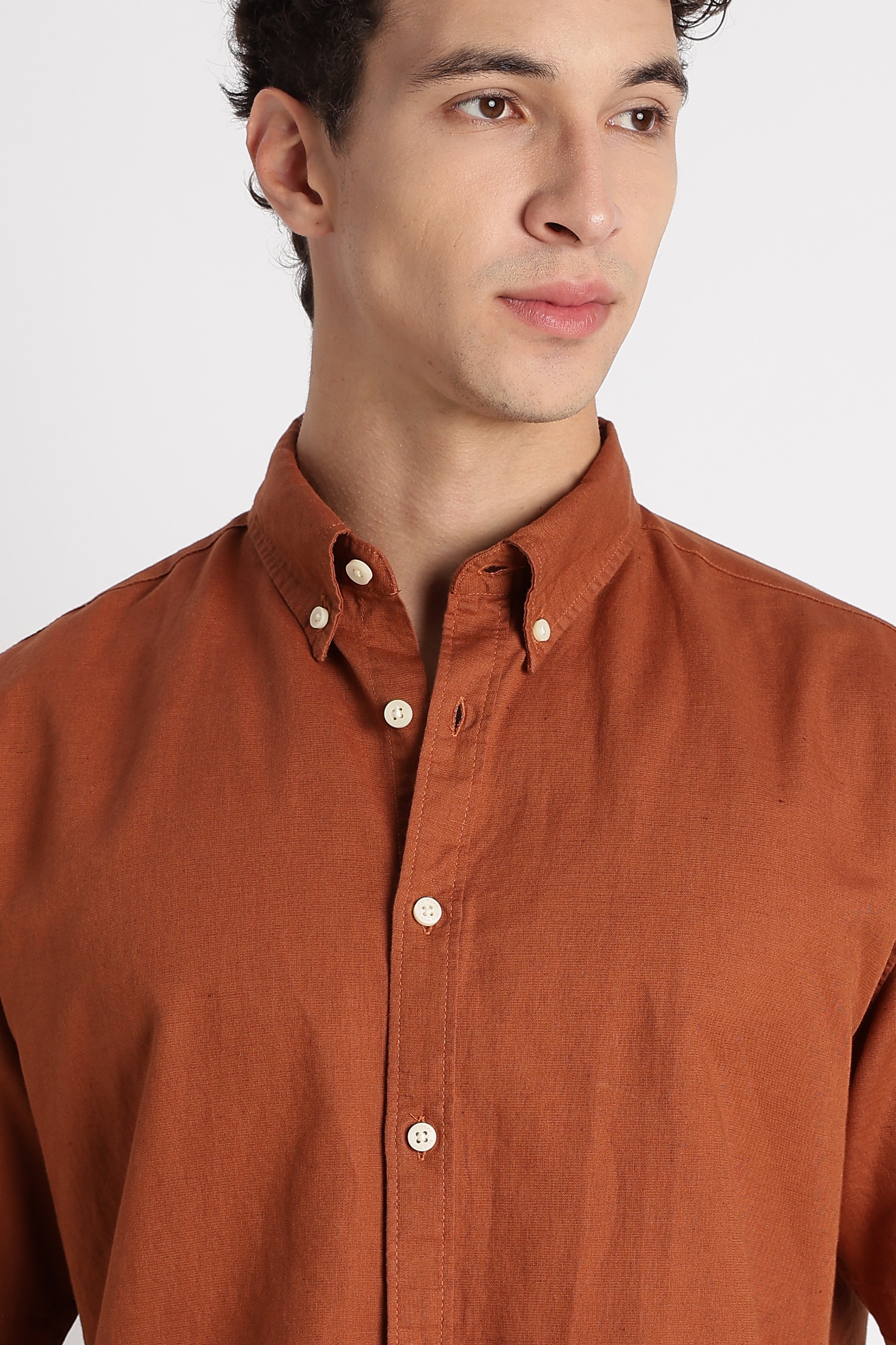 Men Breathable Cotton Linen Shirt
