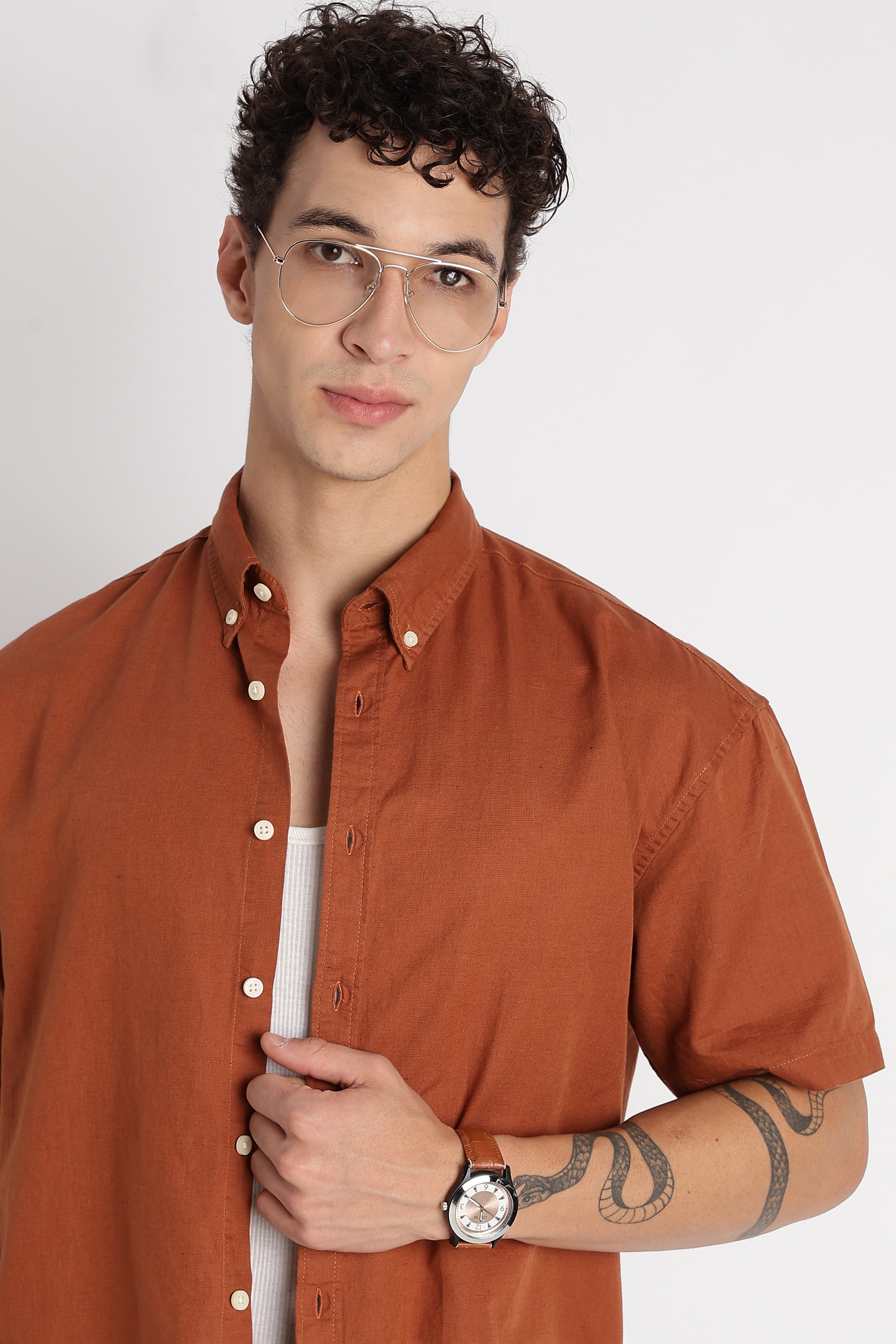 Men Breathable Cotton Linen Shirt
