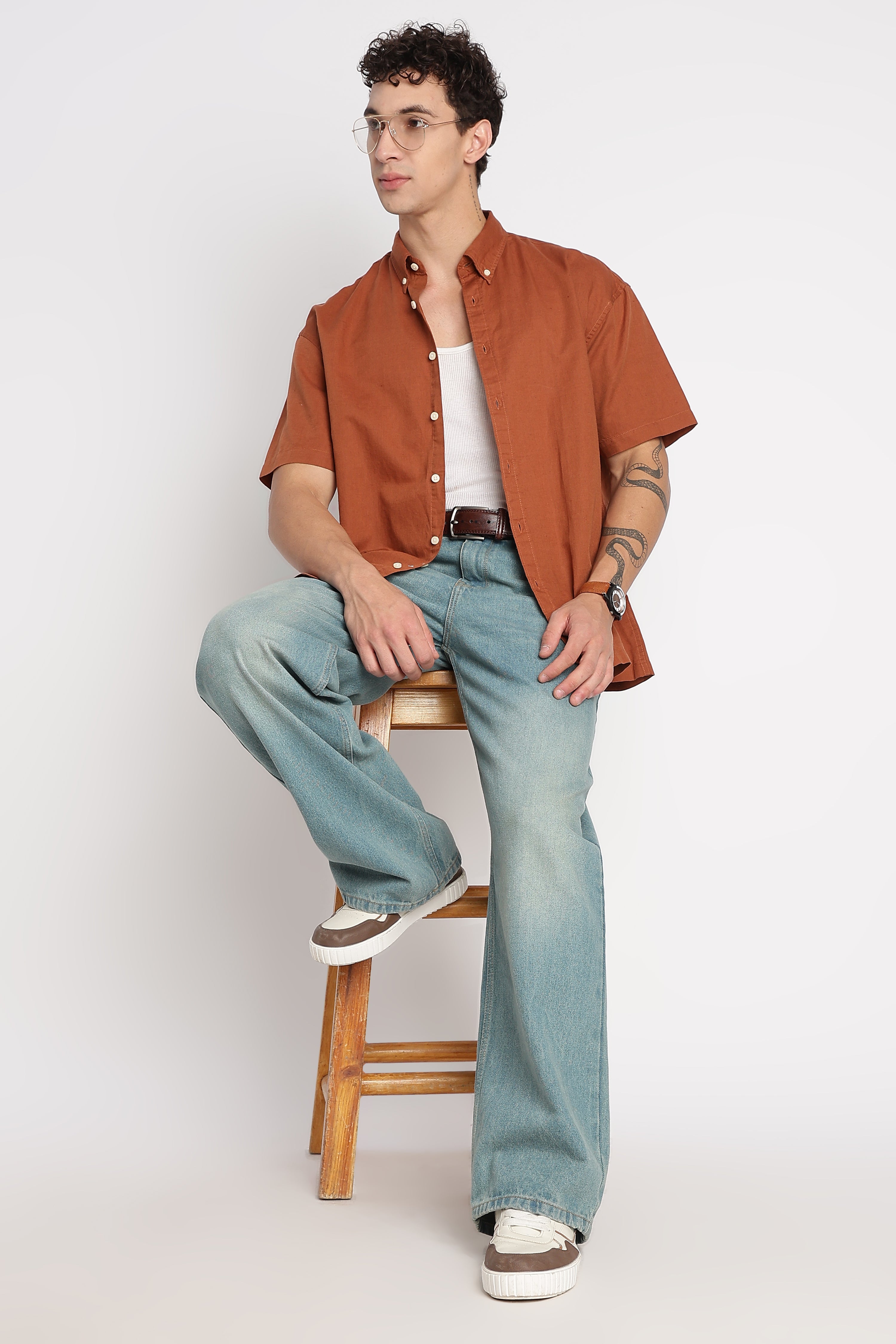 Men Breathable Cotton Linen Shirt