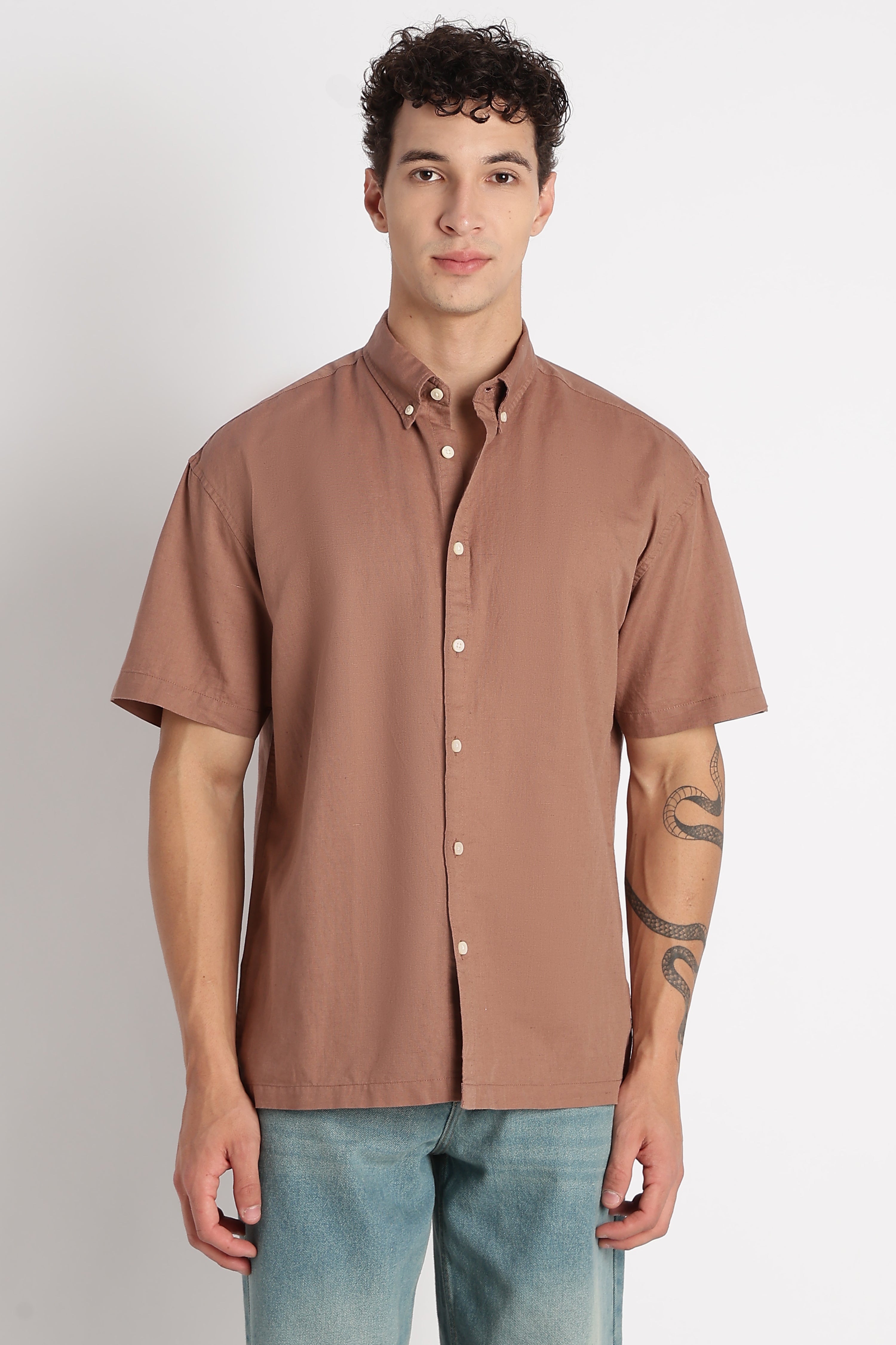 Men Breathable Cotton Linen Shirt