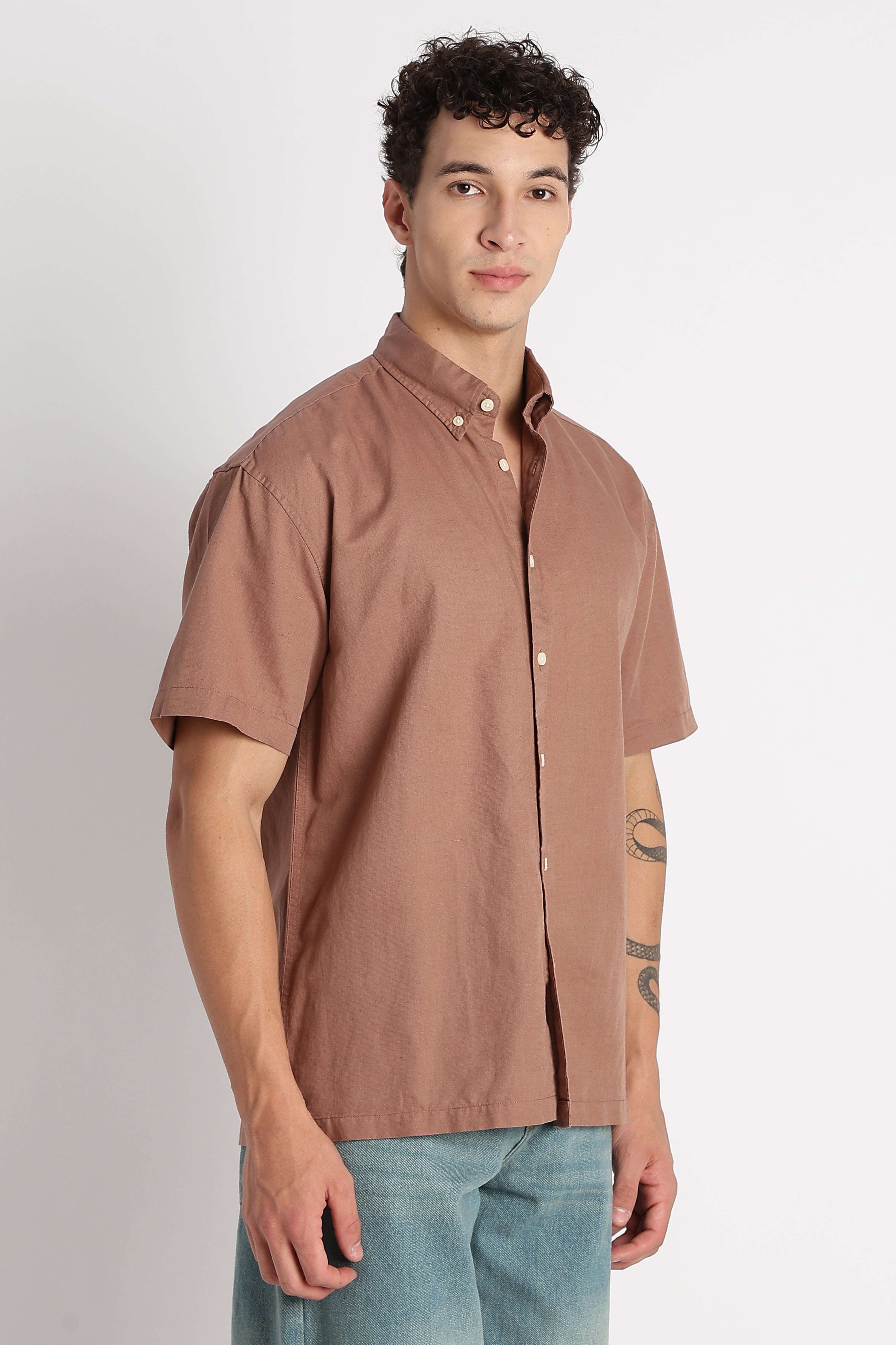 Men Breathable Cotton Linen Shirt