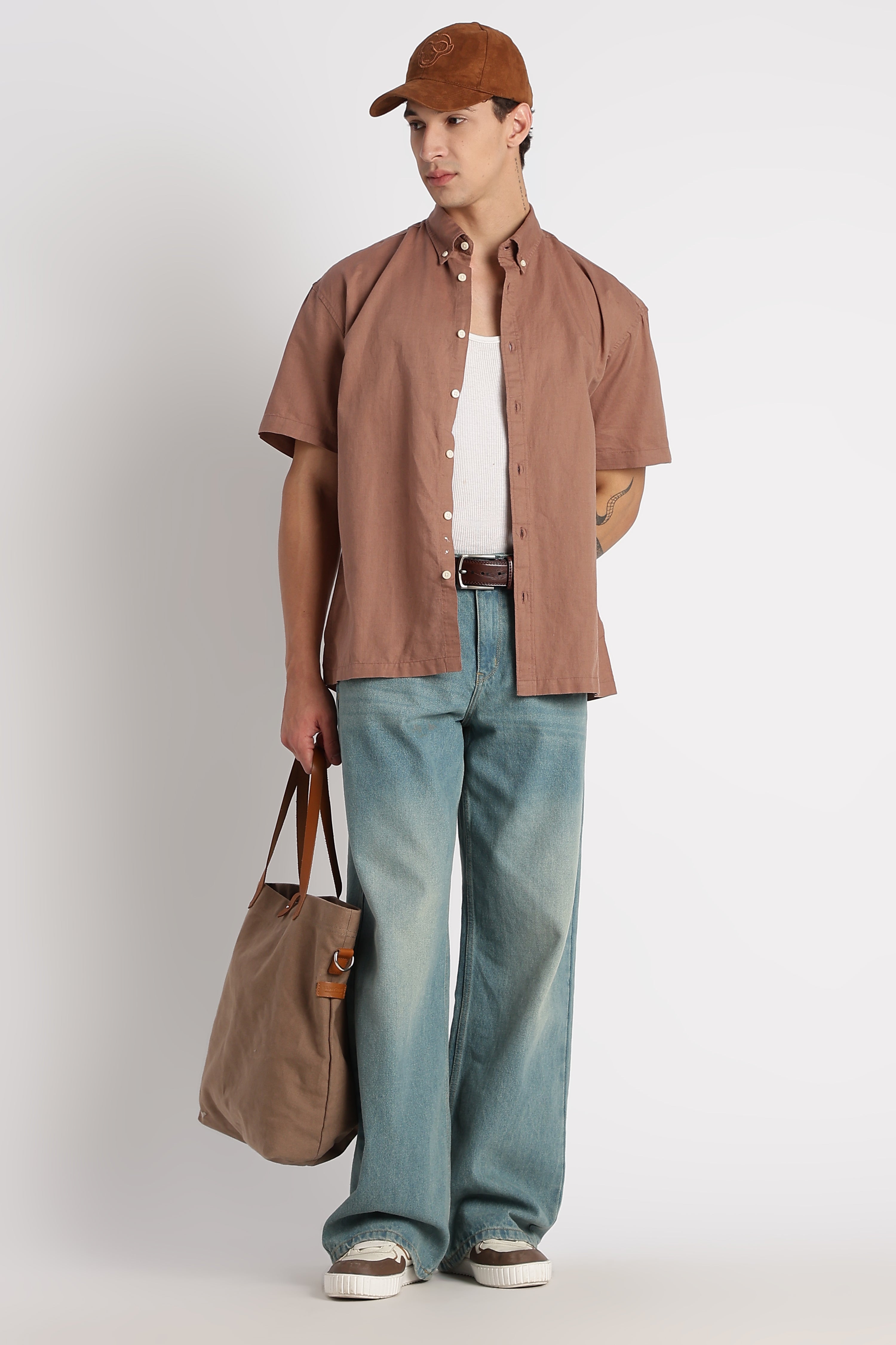 Men Breathable Cotton Linen Shirt