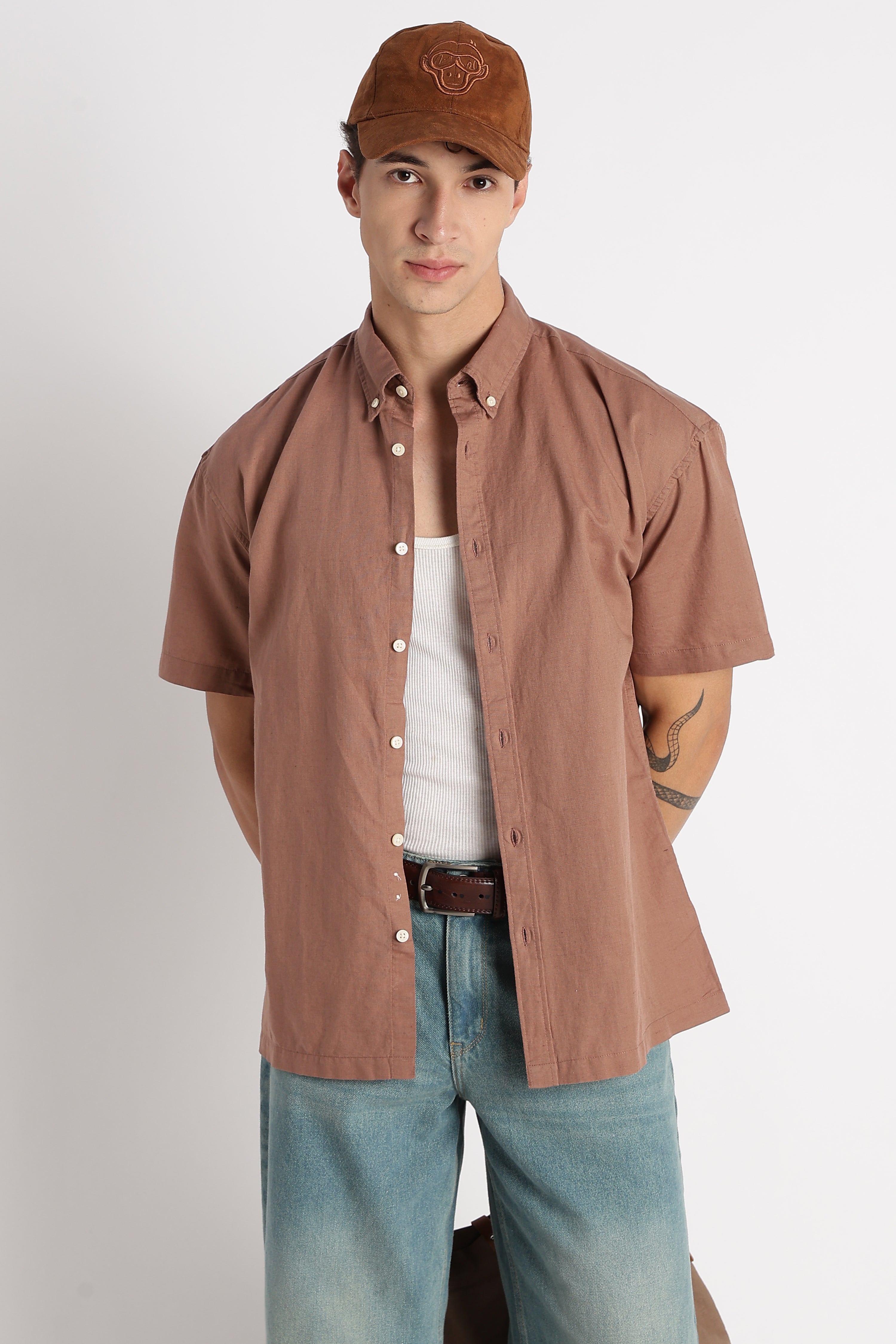 Men Breathable Cotton Linen Shirt
