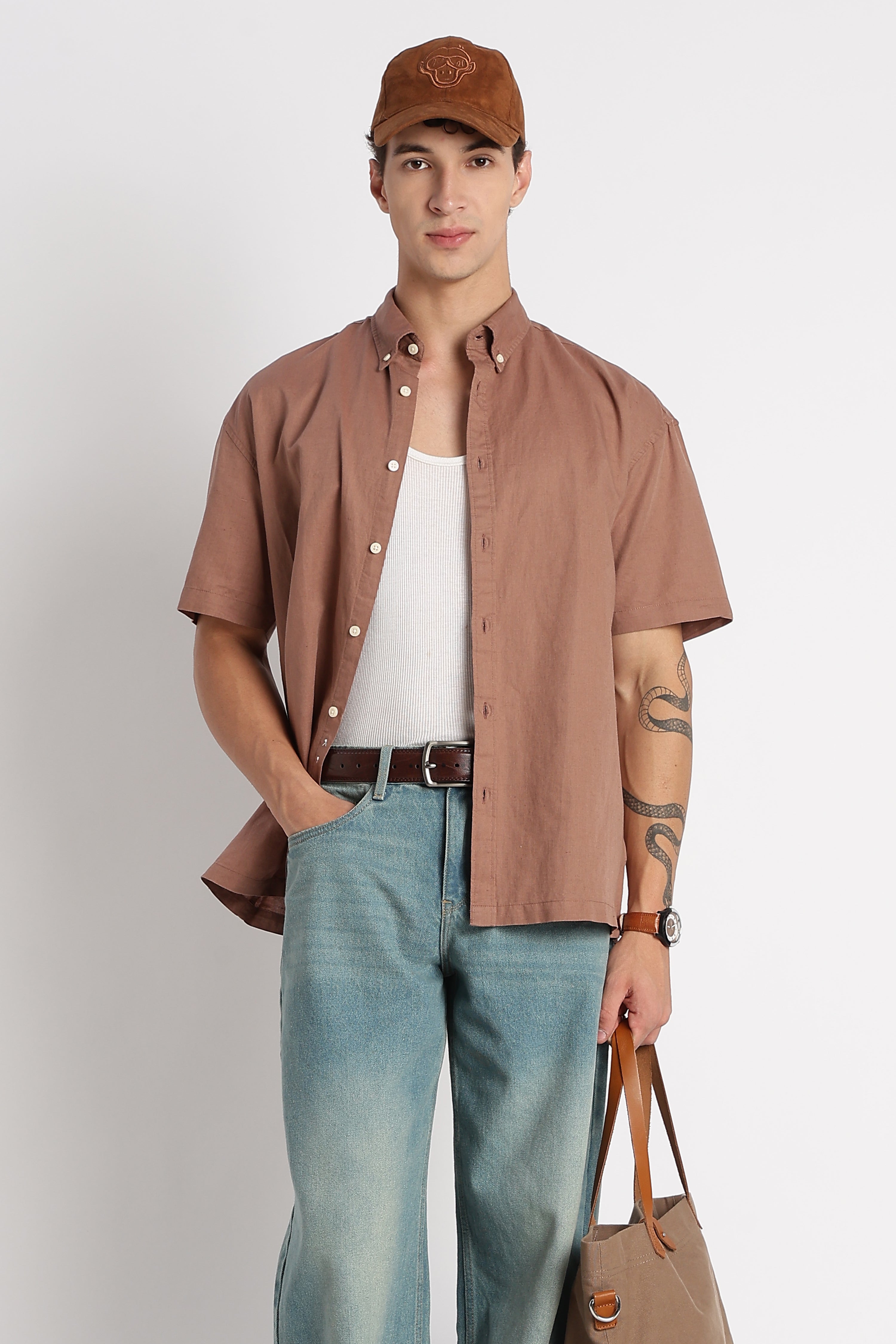 Men Breathable Cotton Linen Shirt