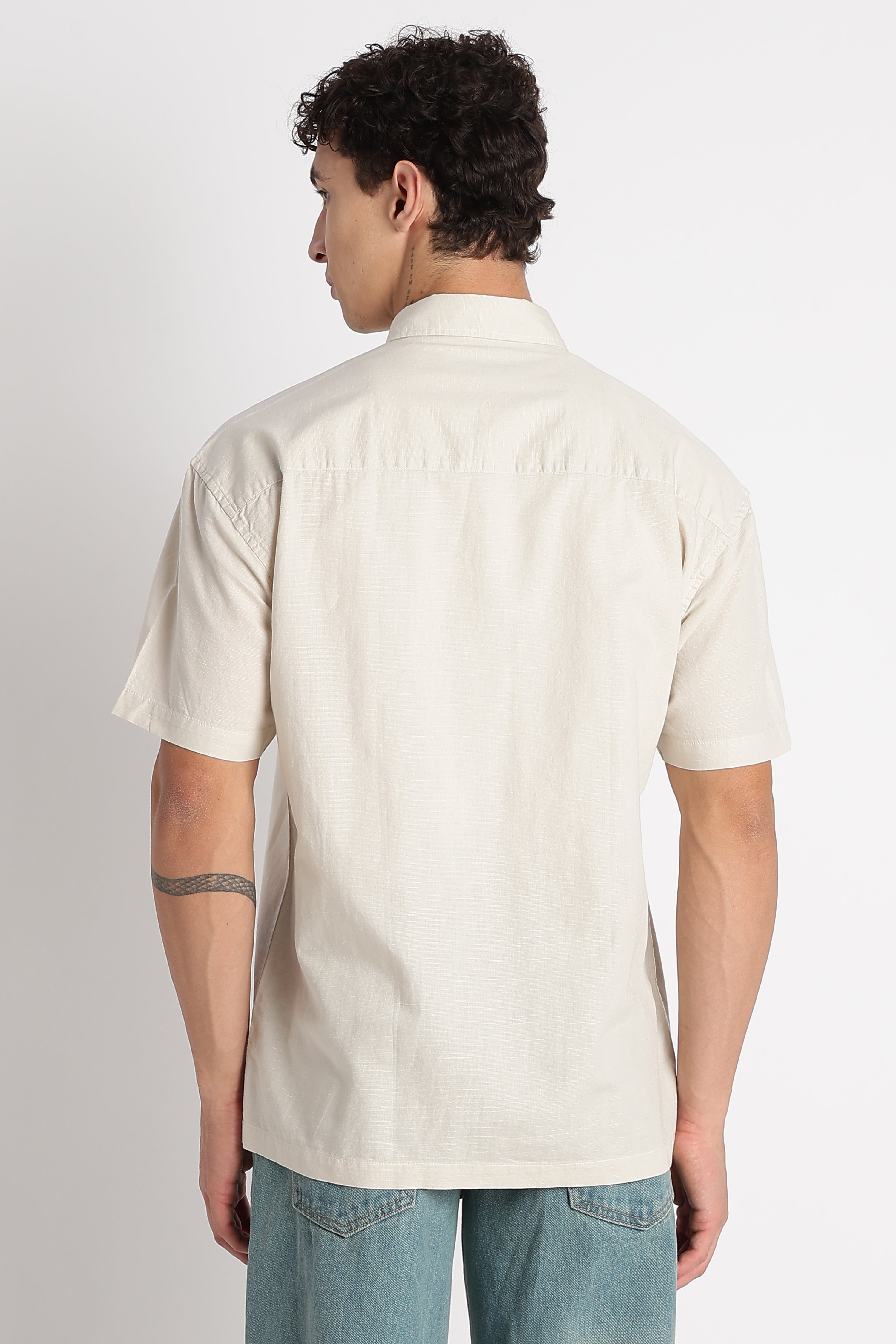 Men Breathable Cotton Linen Shirt