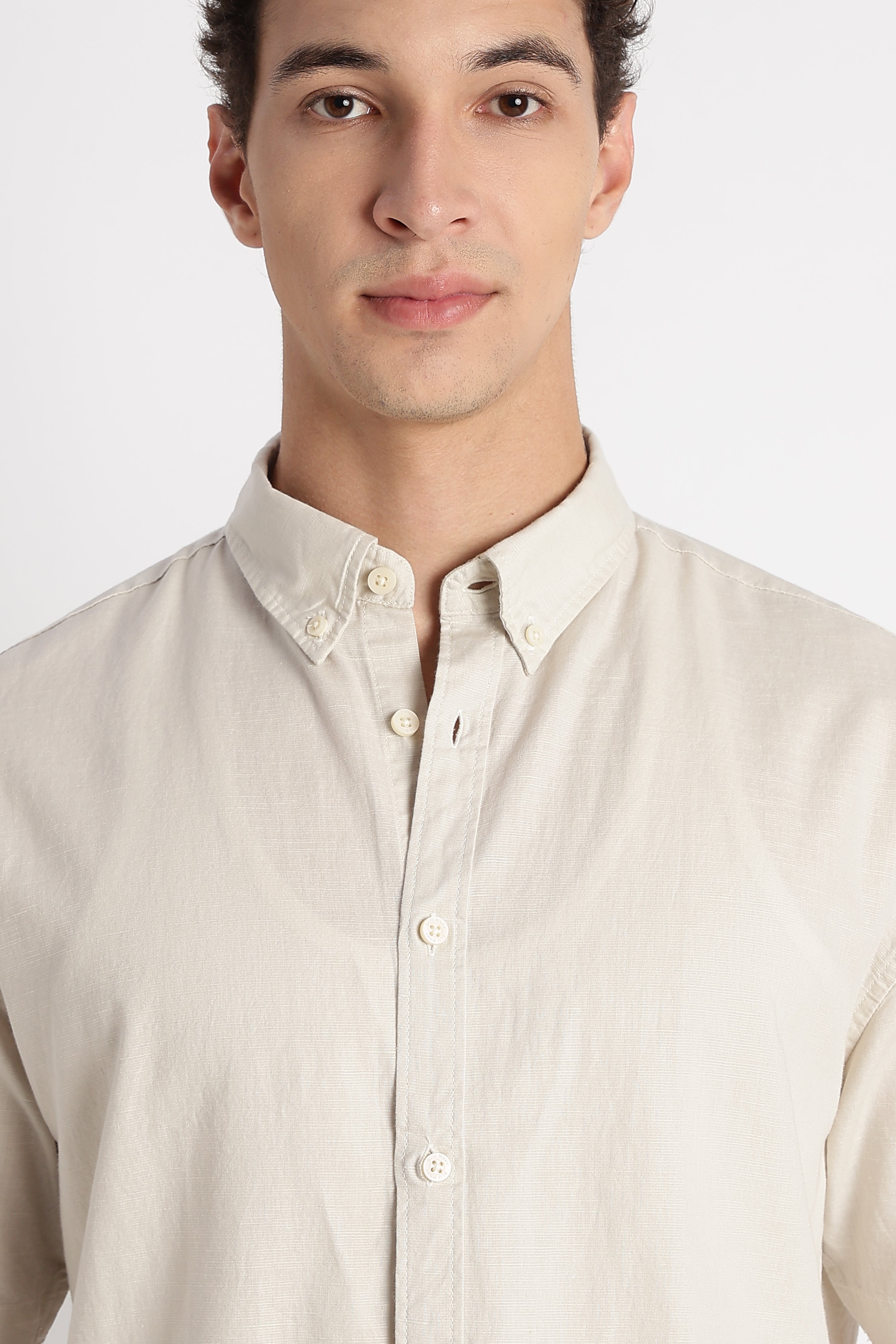 Men Breathable Cotton Linen Shirt