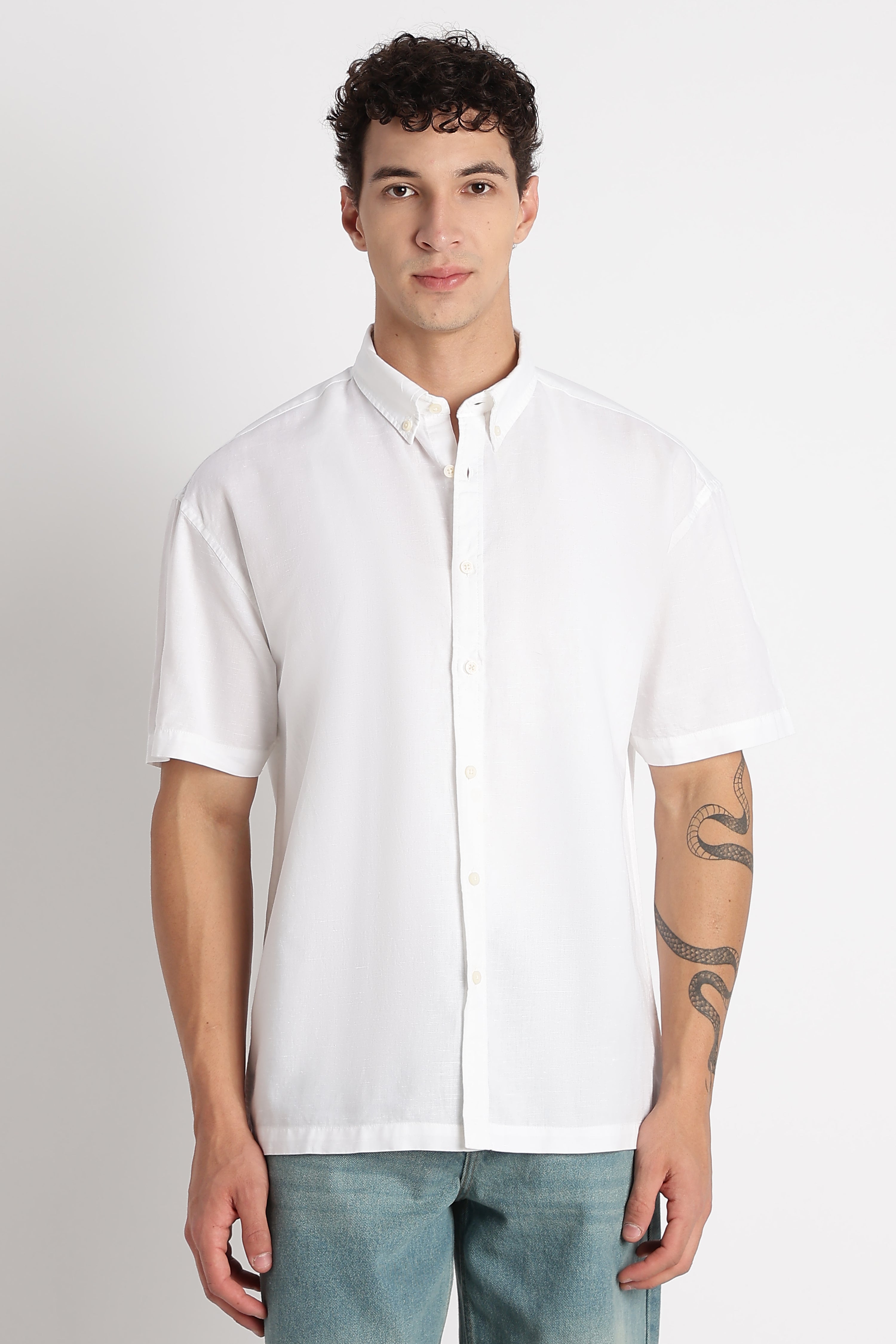 Men Breathable Cotton Linen Shirt