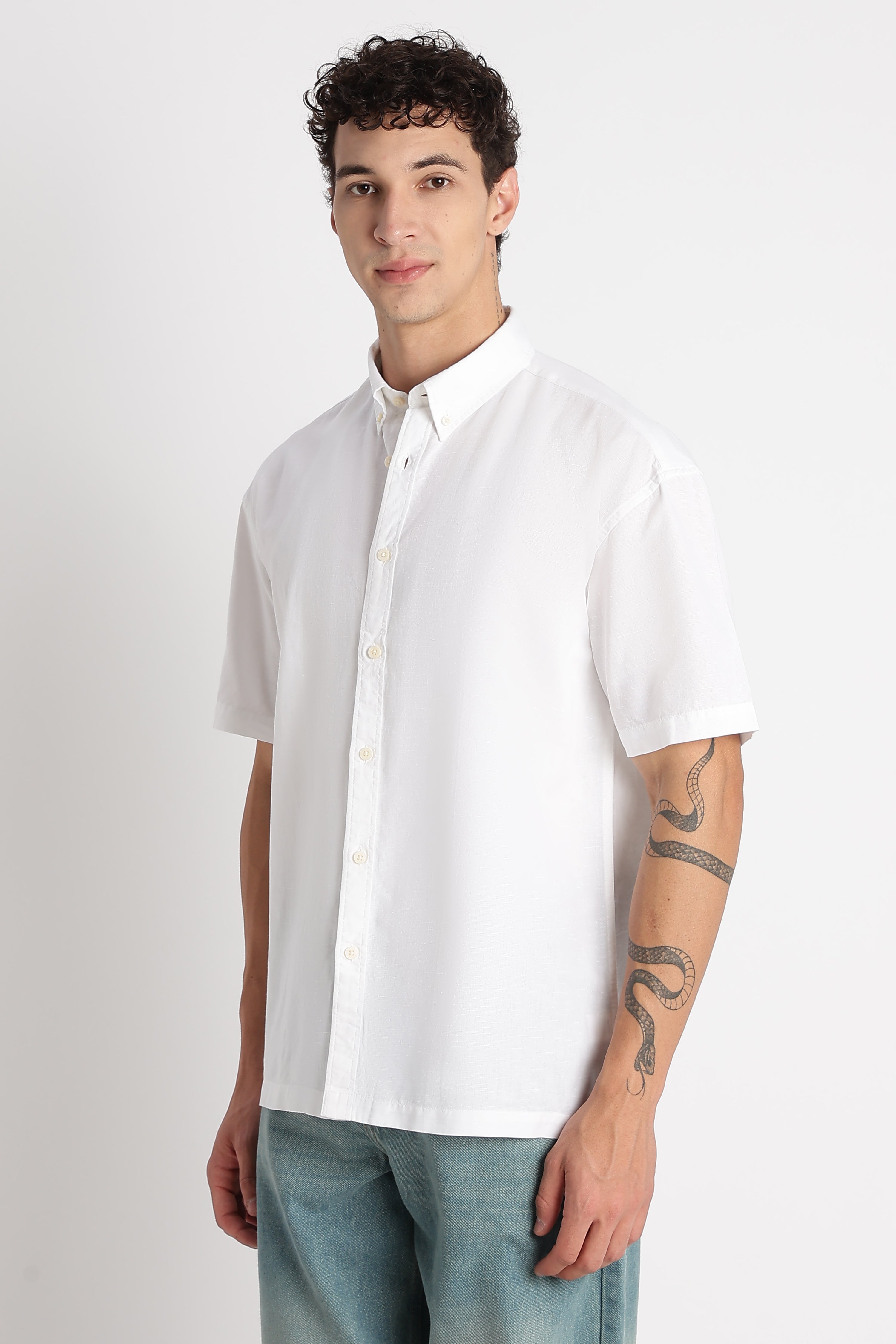 Men Breathable Cotton Linen Shirt