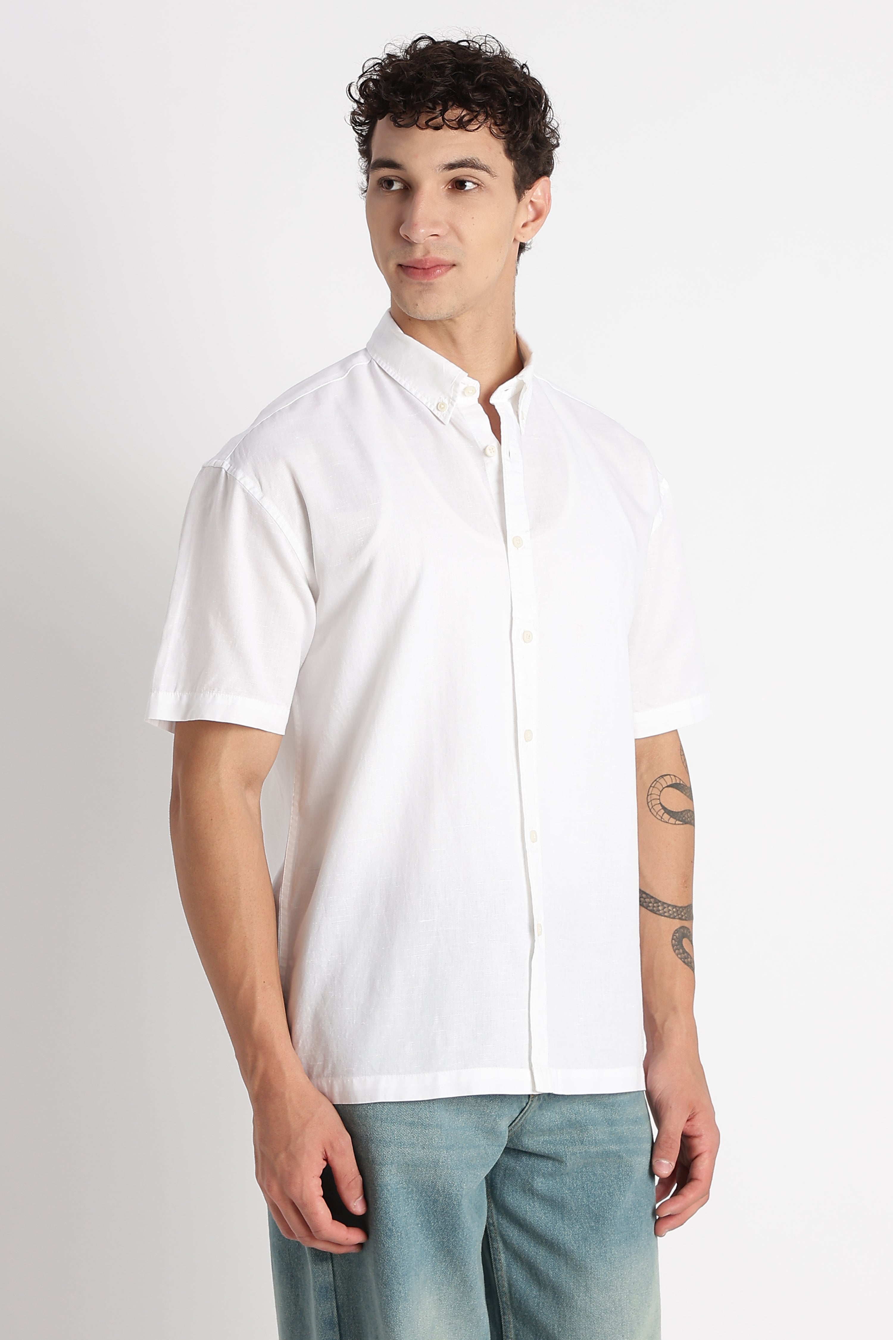 Men Breathable Cotton Linen Shirt