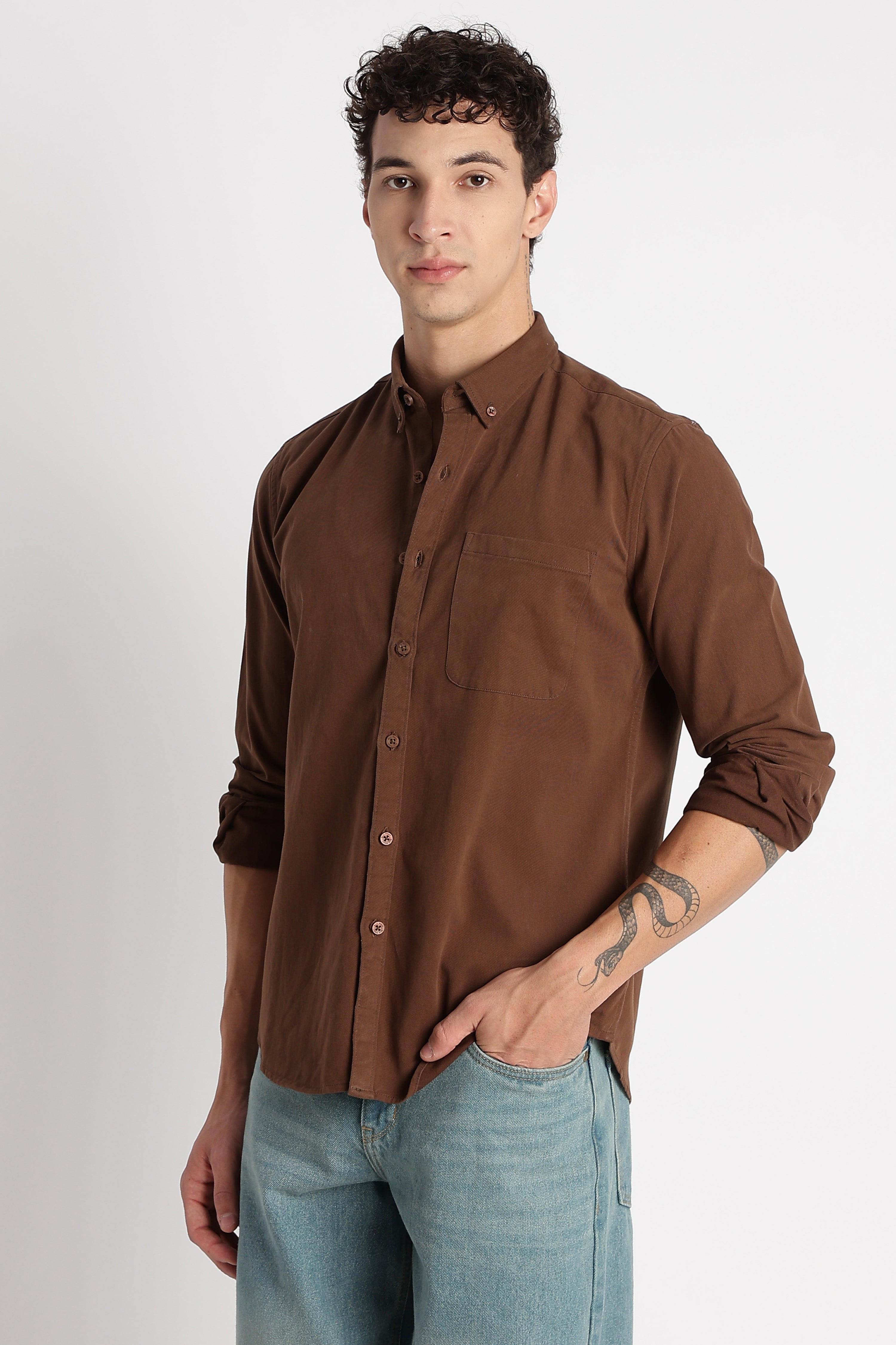 Men Cotton Essentials Solid Shirt