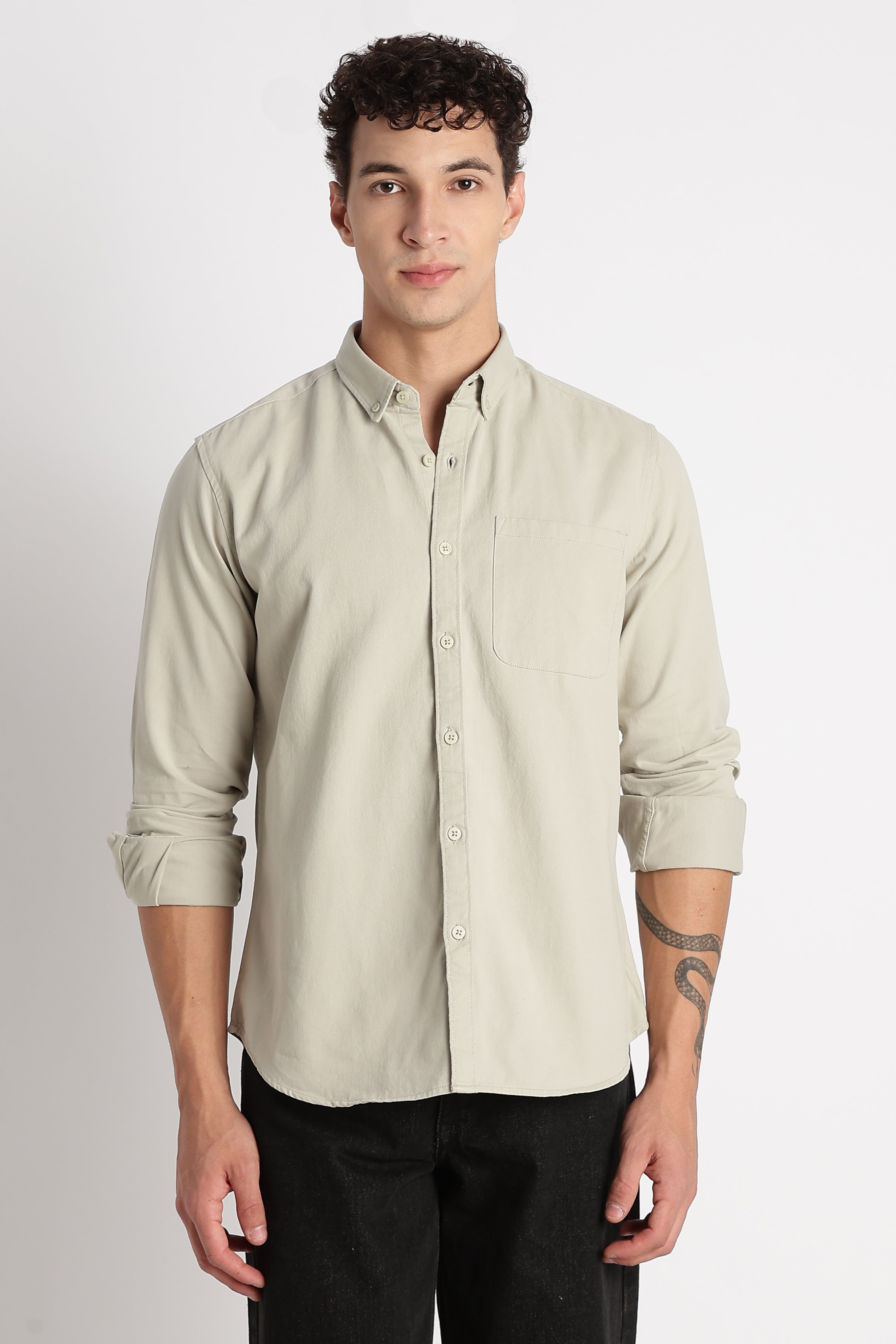 Men Cotton Essentials Solid Shirt