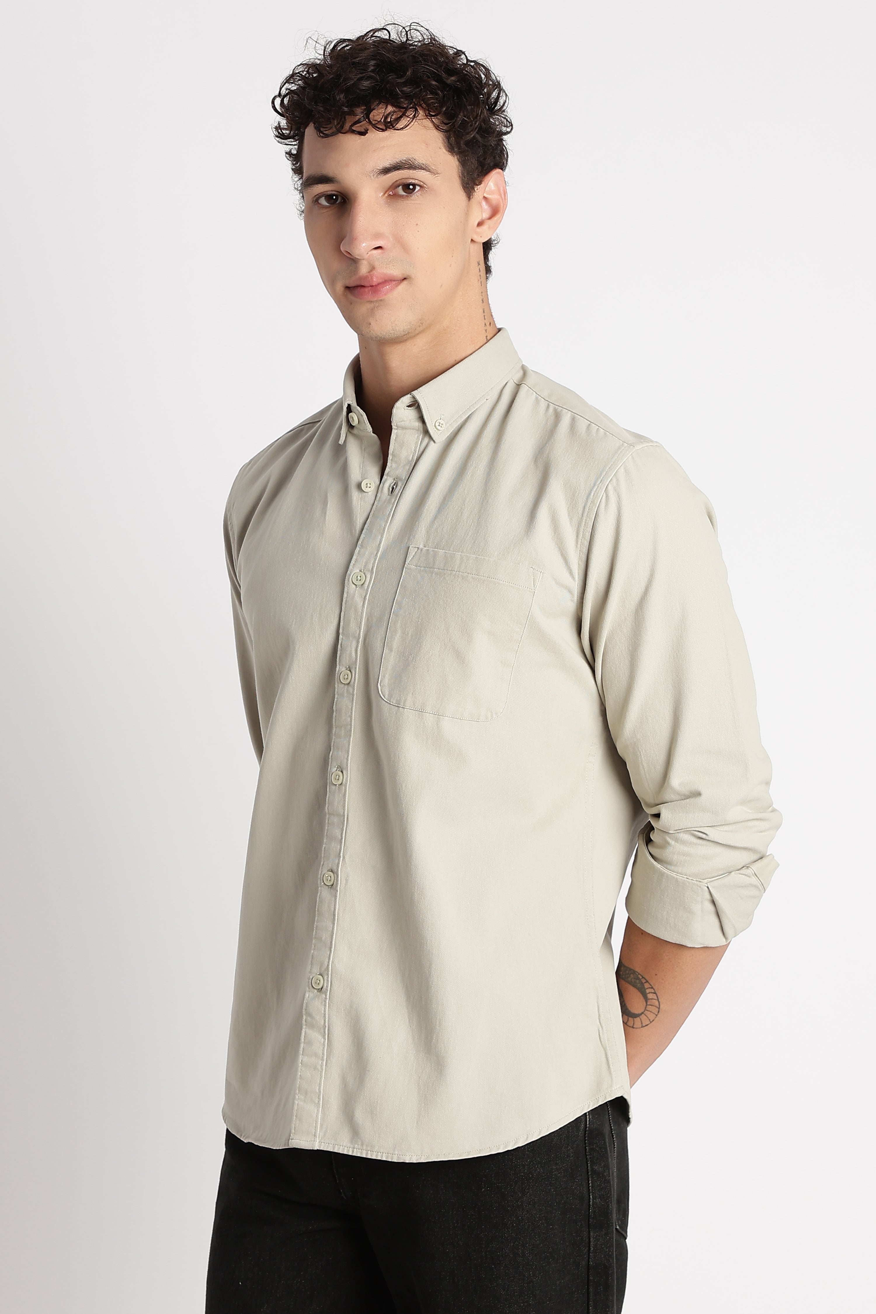 Men Cotton Essentials Solid Shirt