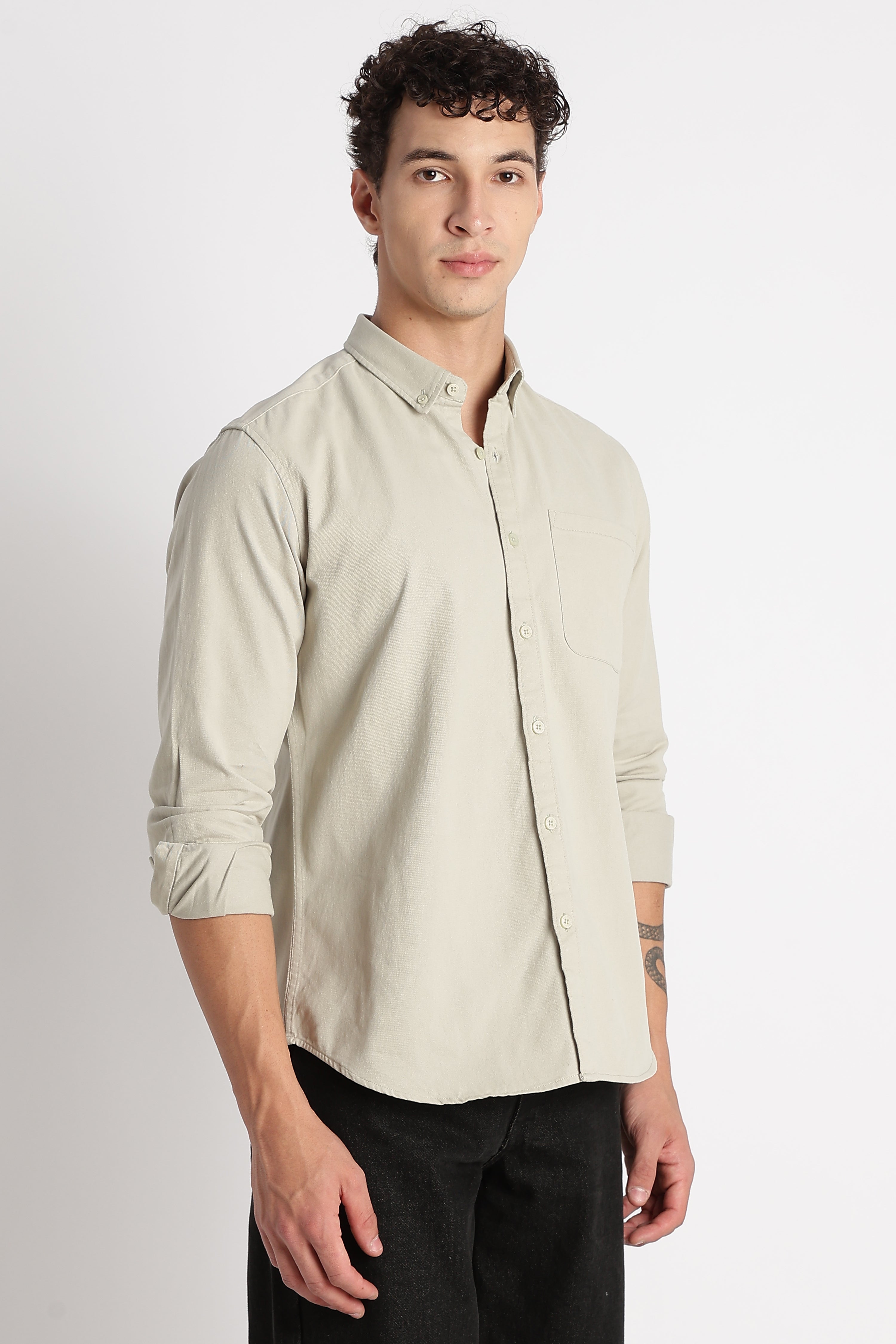 Men Cotton Essentials Solid Shirt