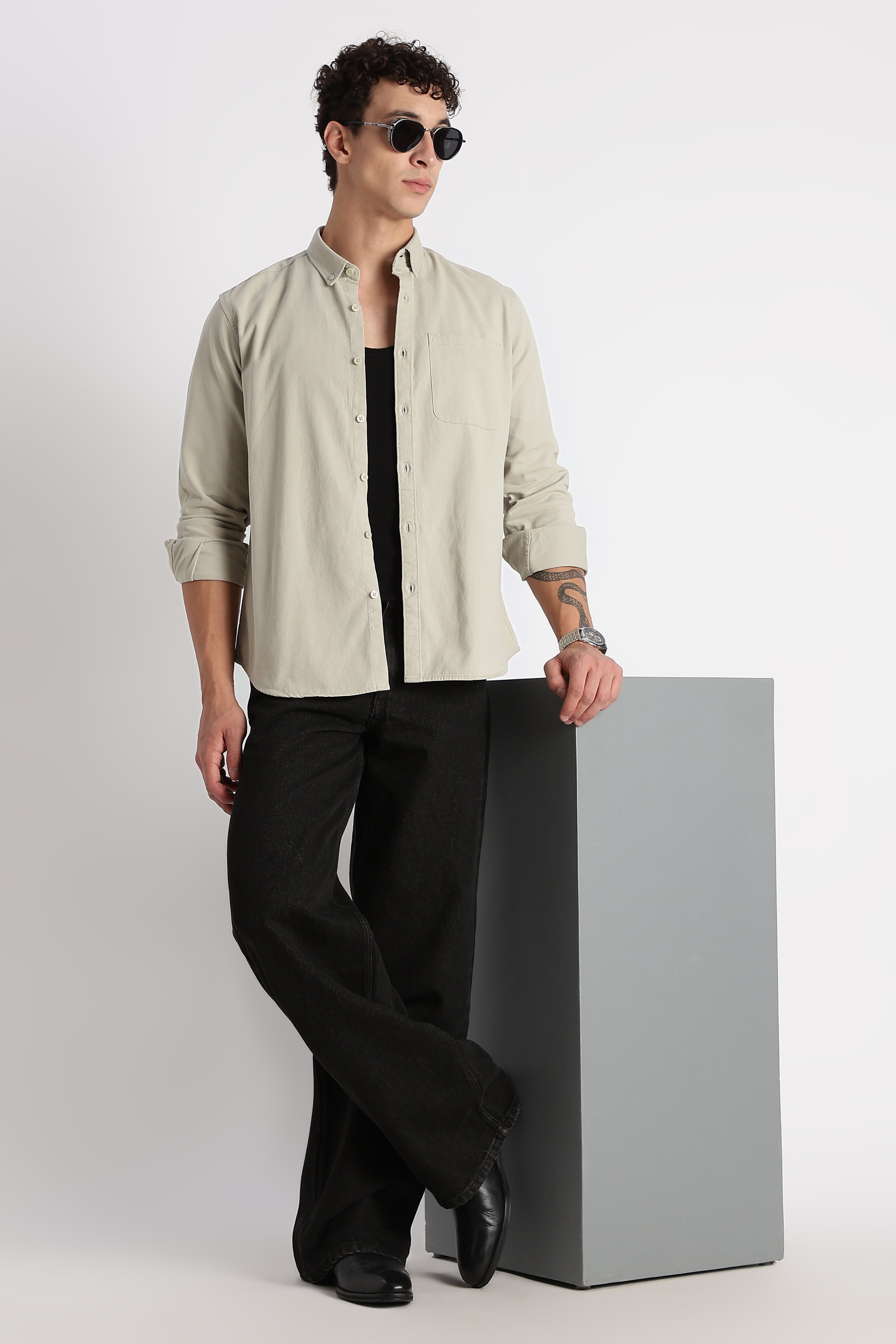 Men Cotton Essentials Solid Shirt