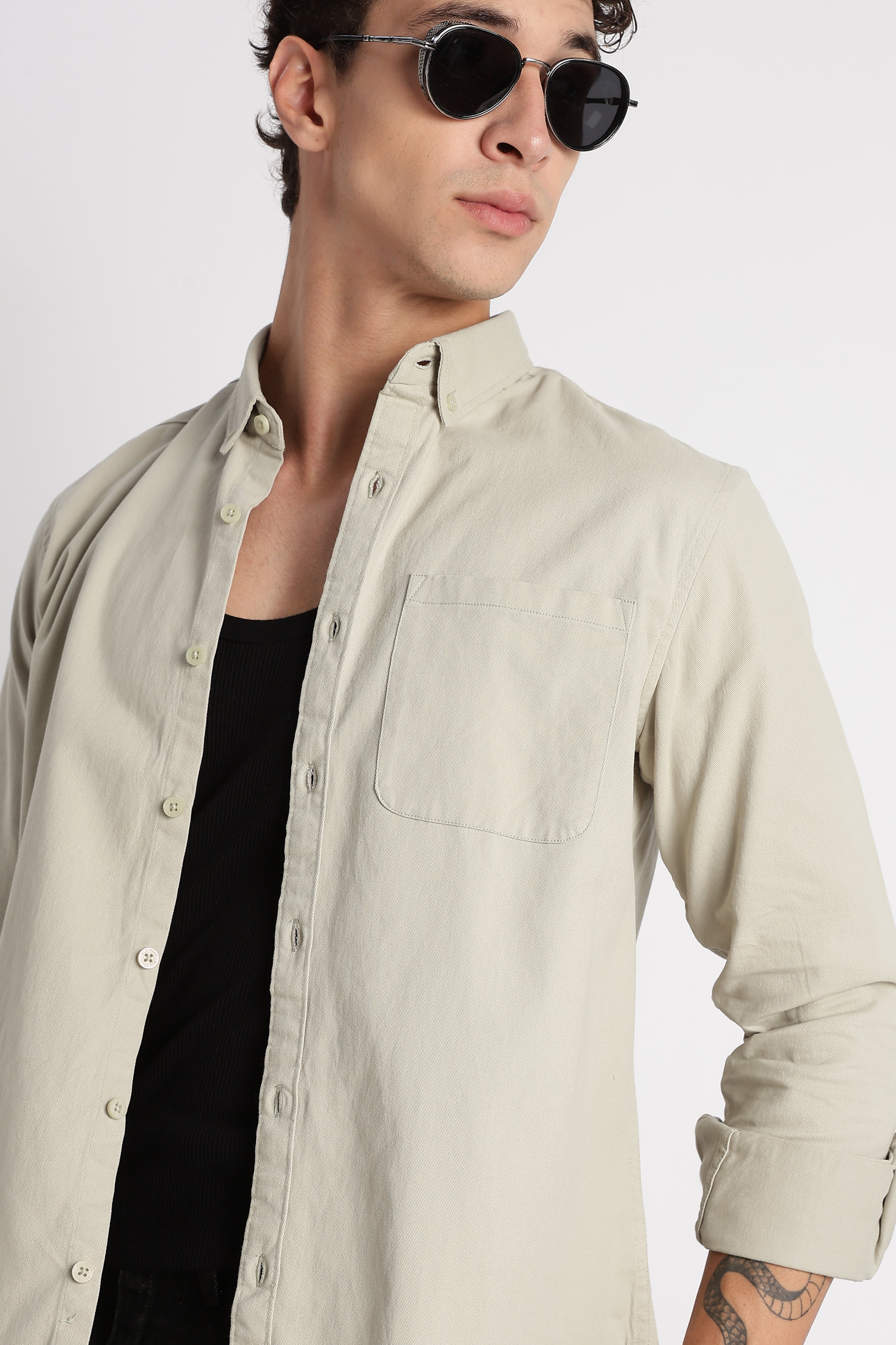 Men Cotton Essentials Solid Shirt