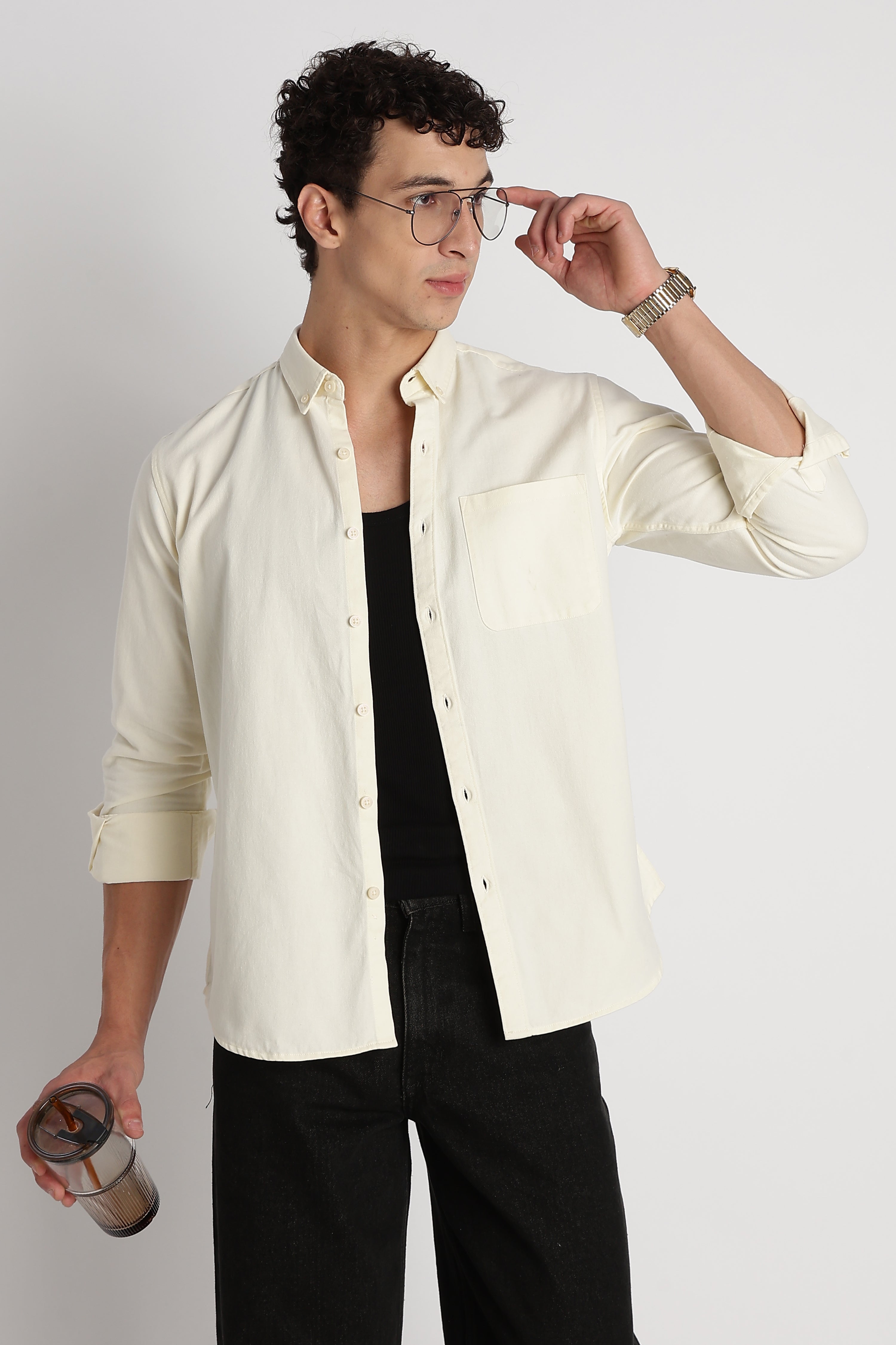Men Cotton Essentials Solid Shirt