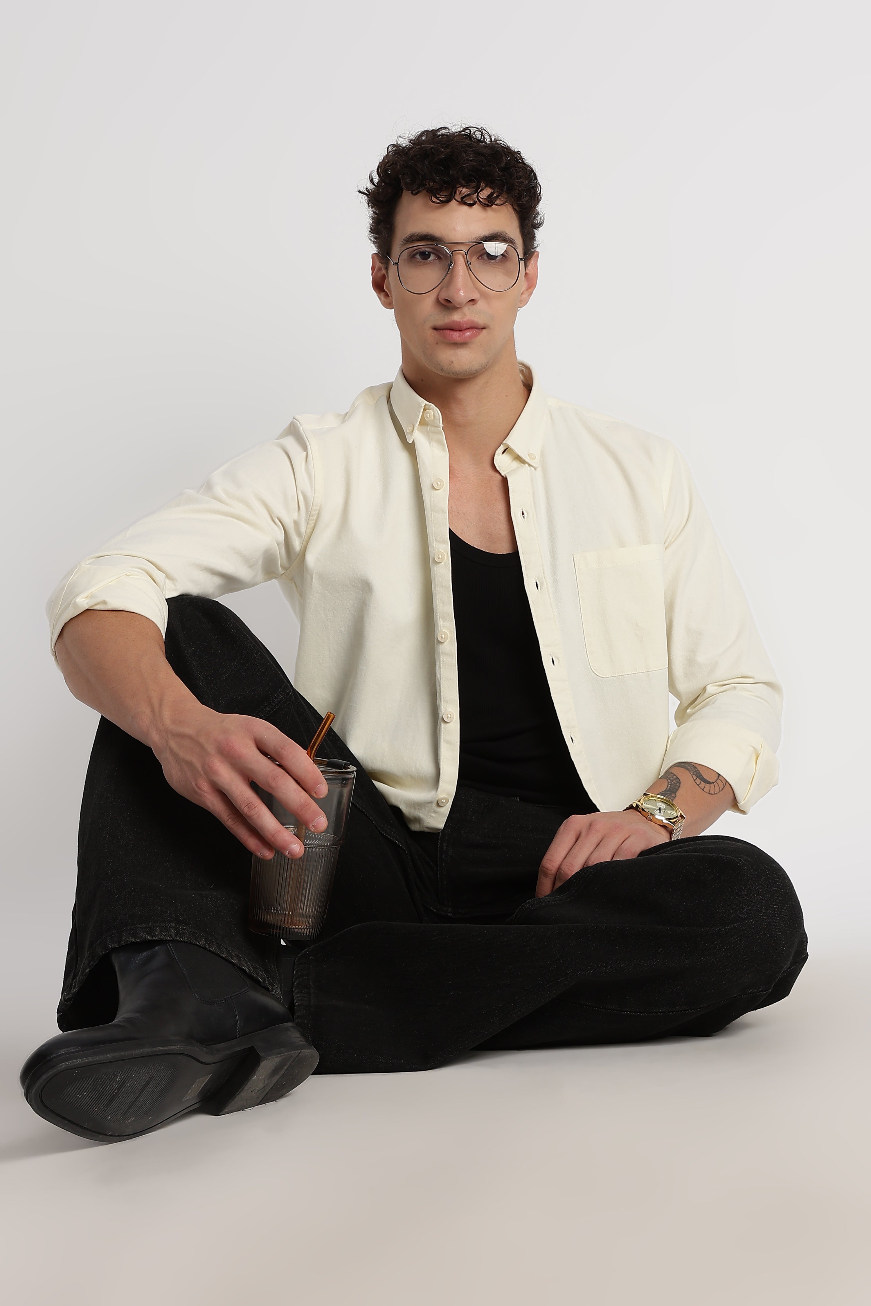 Men Cotton Essentials Solid Shirt
