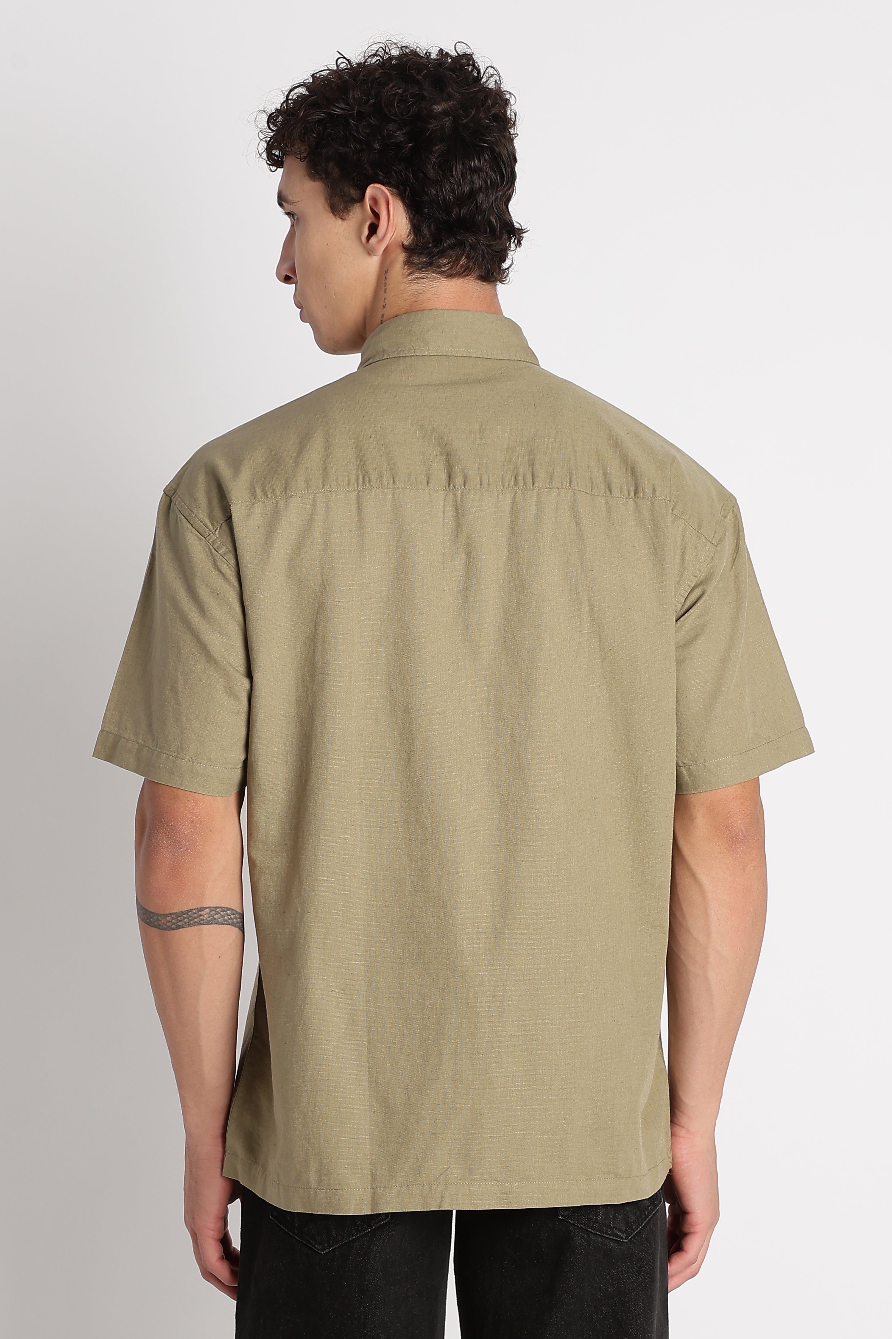 Men Breathable Cotton Linen Shirt