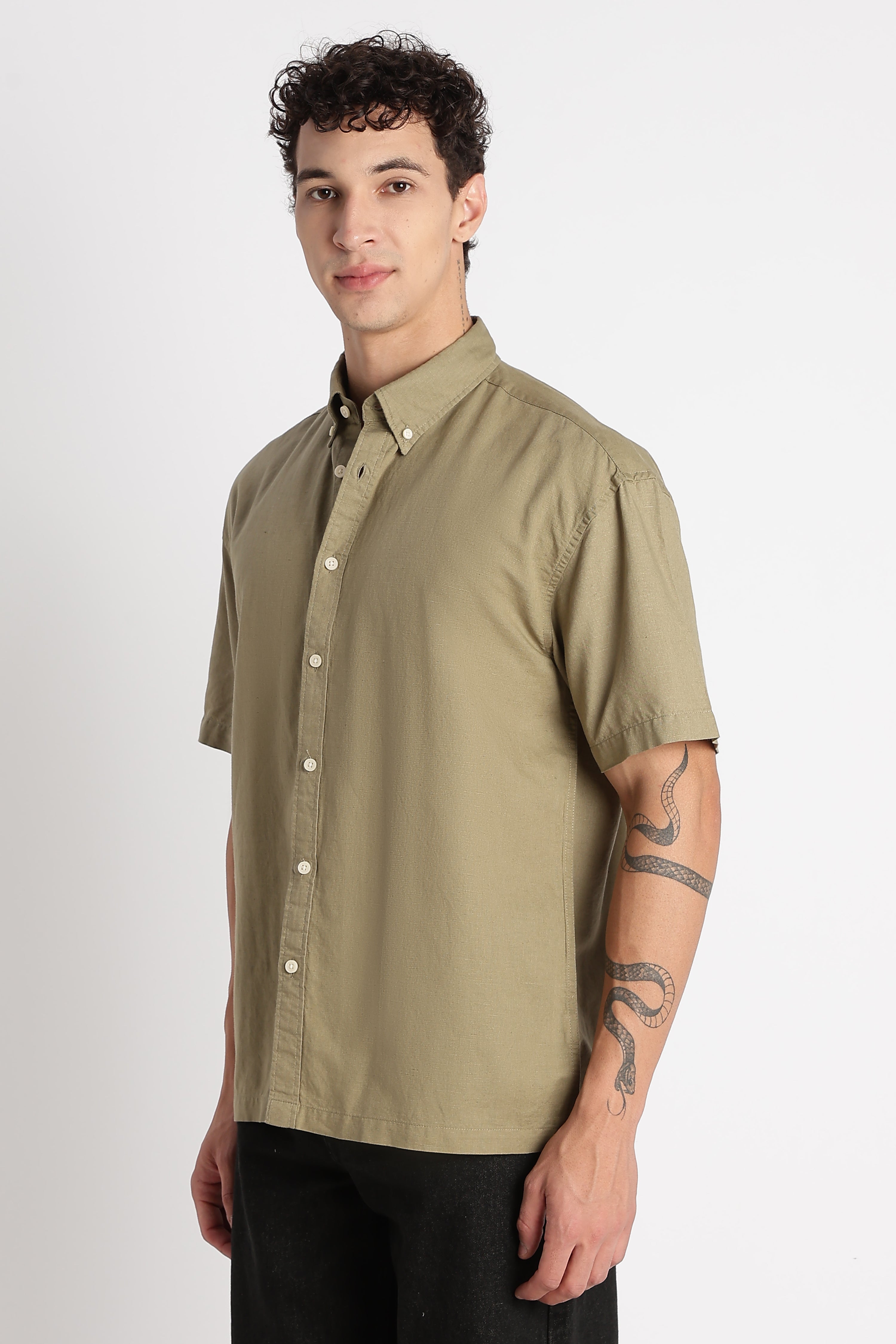 Men Breathable Cotton Linen Shirt
