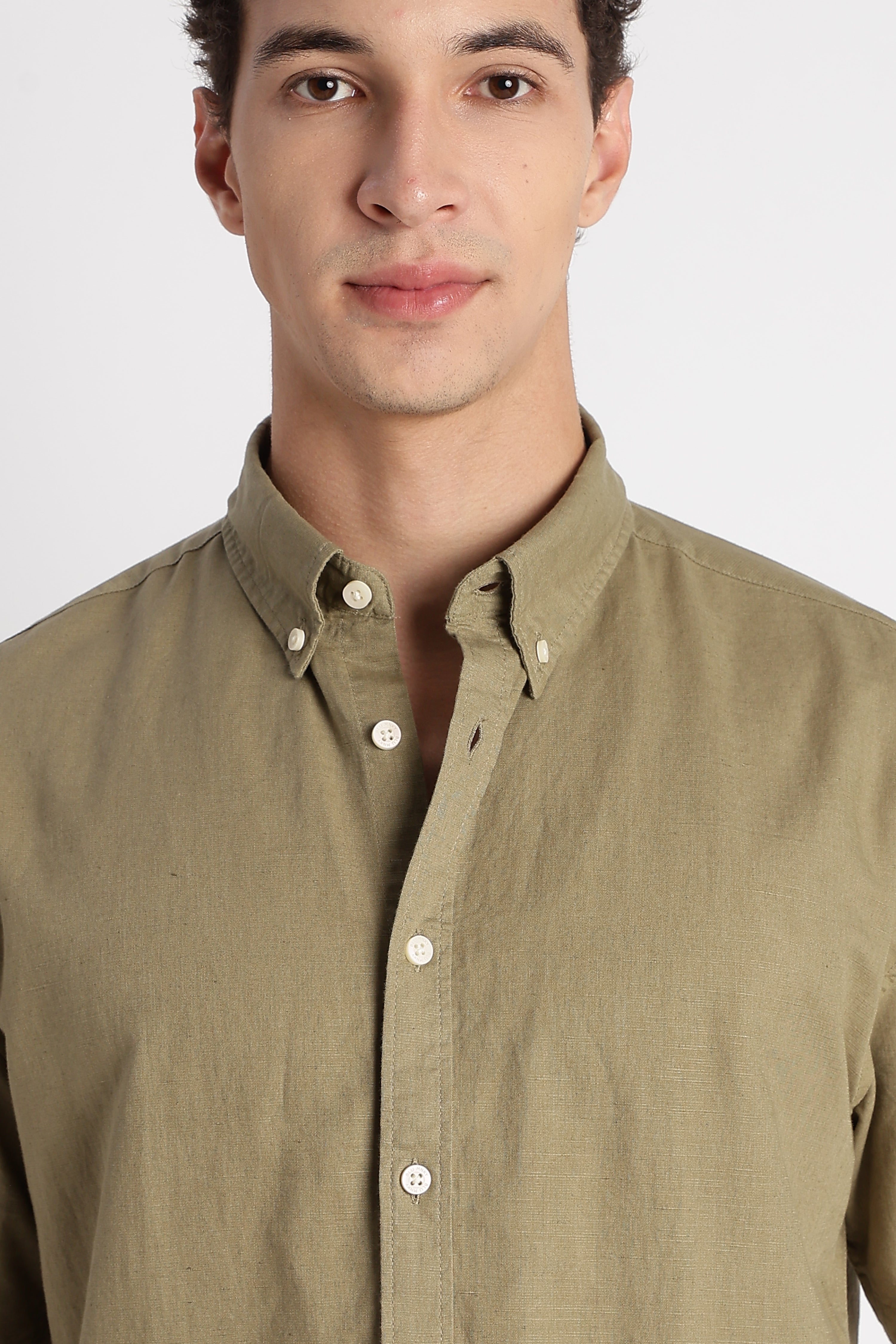 Men Breathable Cotton Linen Shirt