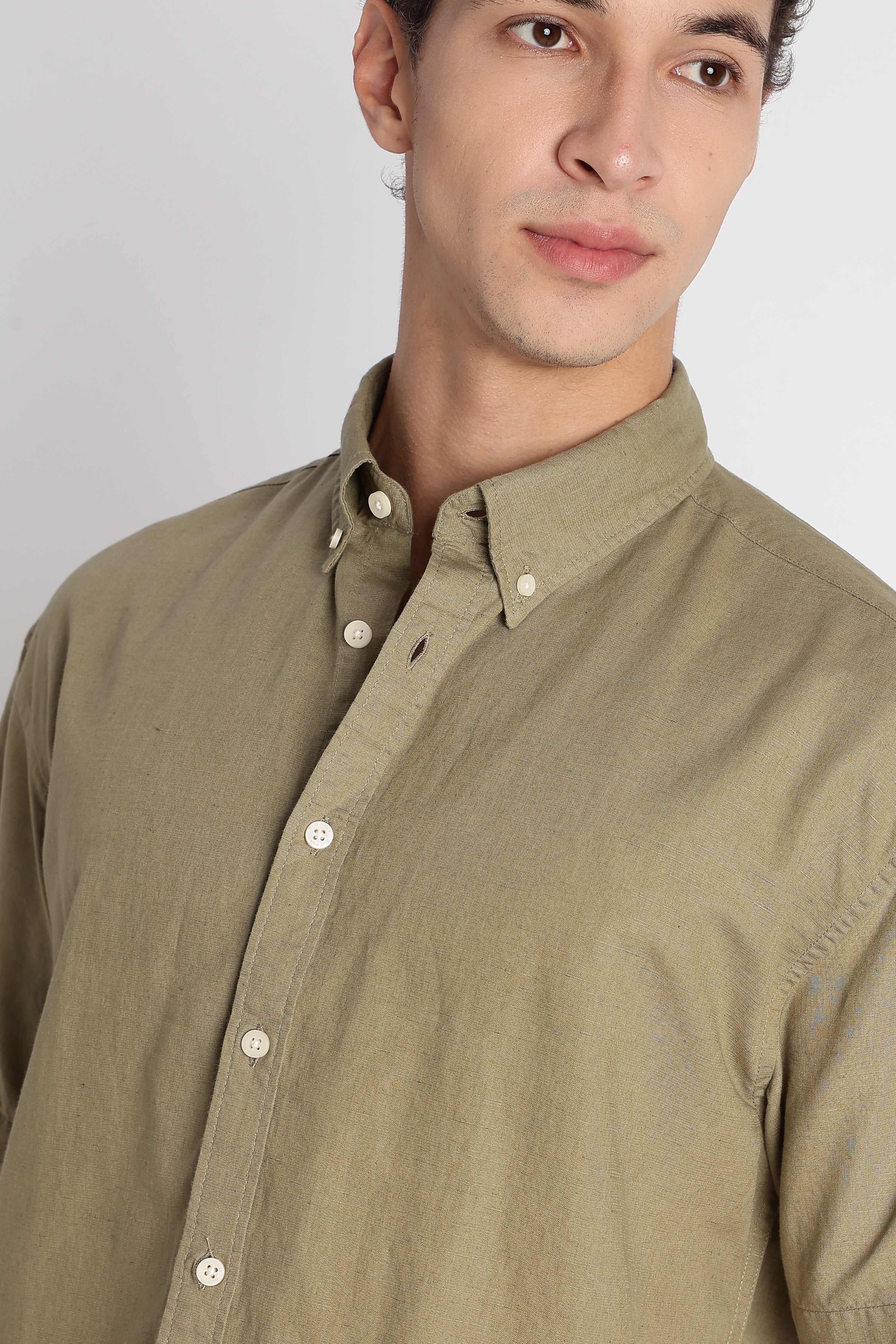 Men Breathable Cotton Linen Shirt