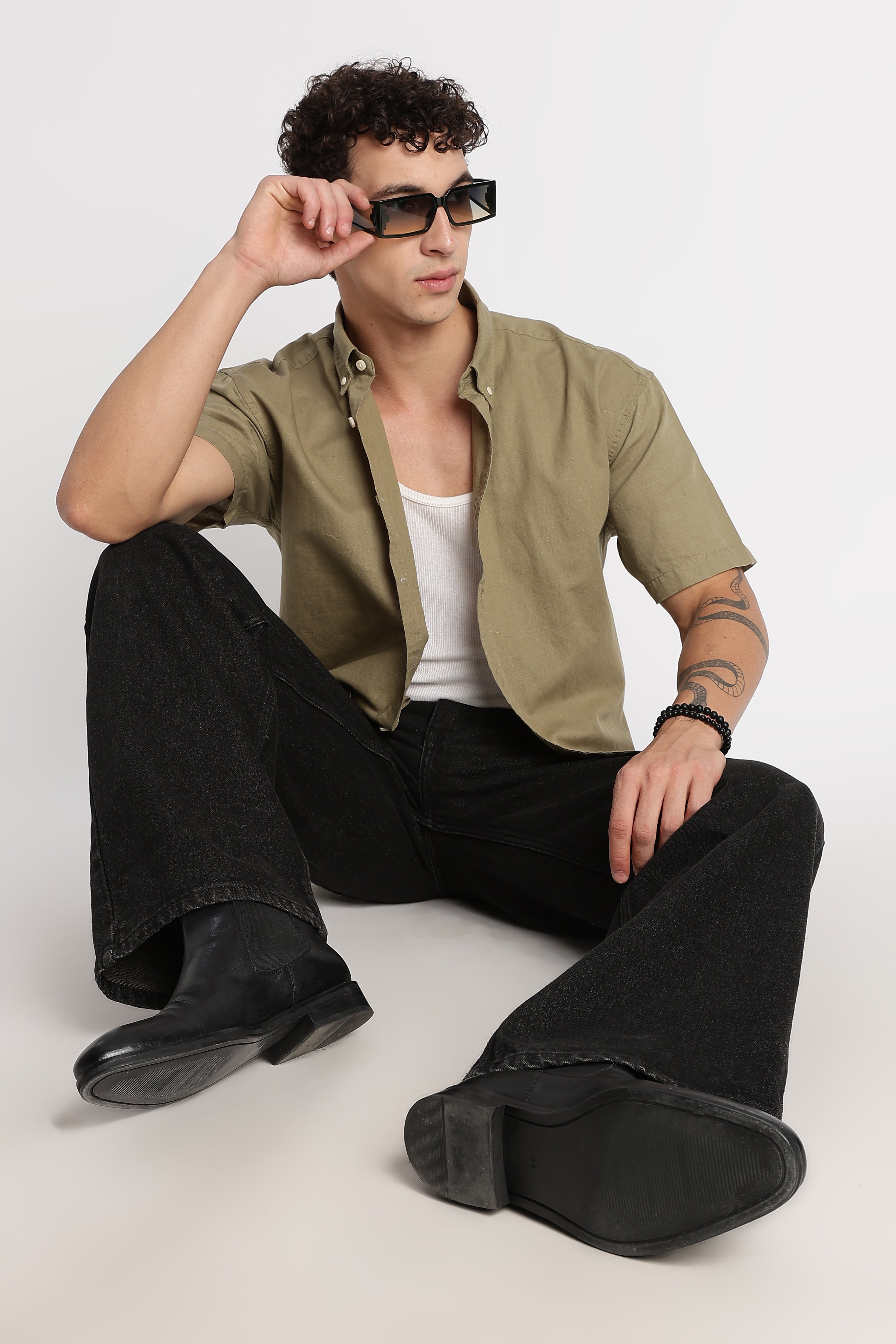 Men Breathable Cotton Linen Shirt