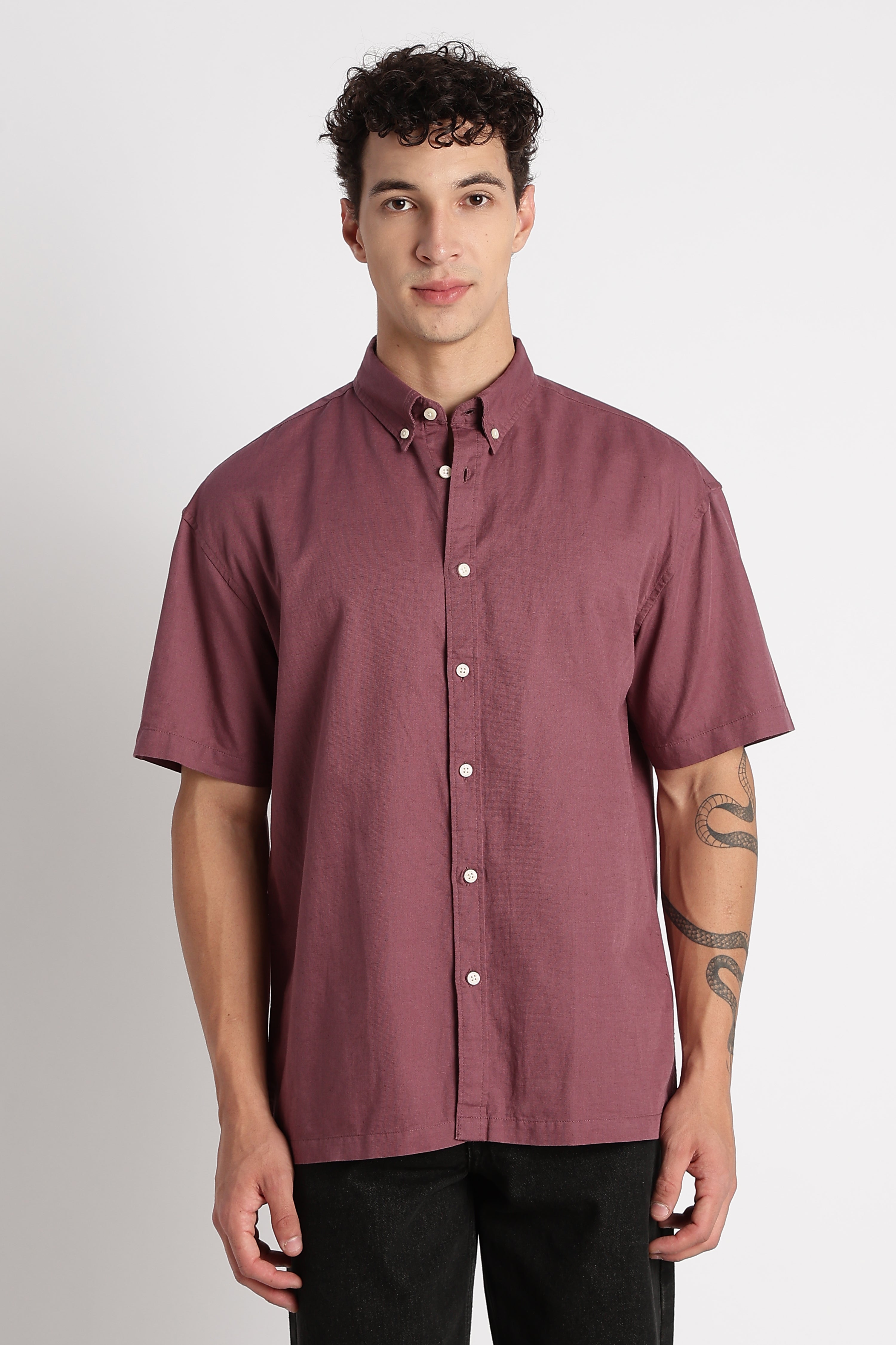 Men Breathable Cotton Linen Shirt