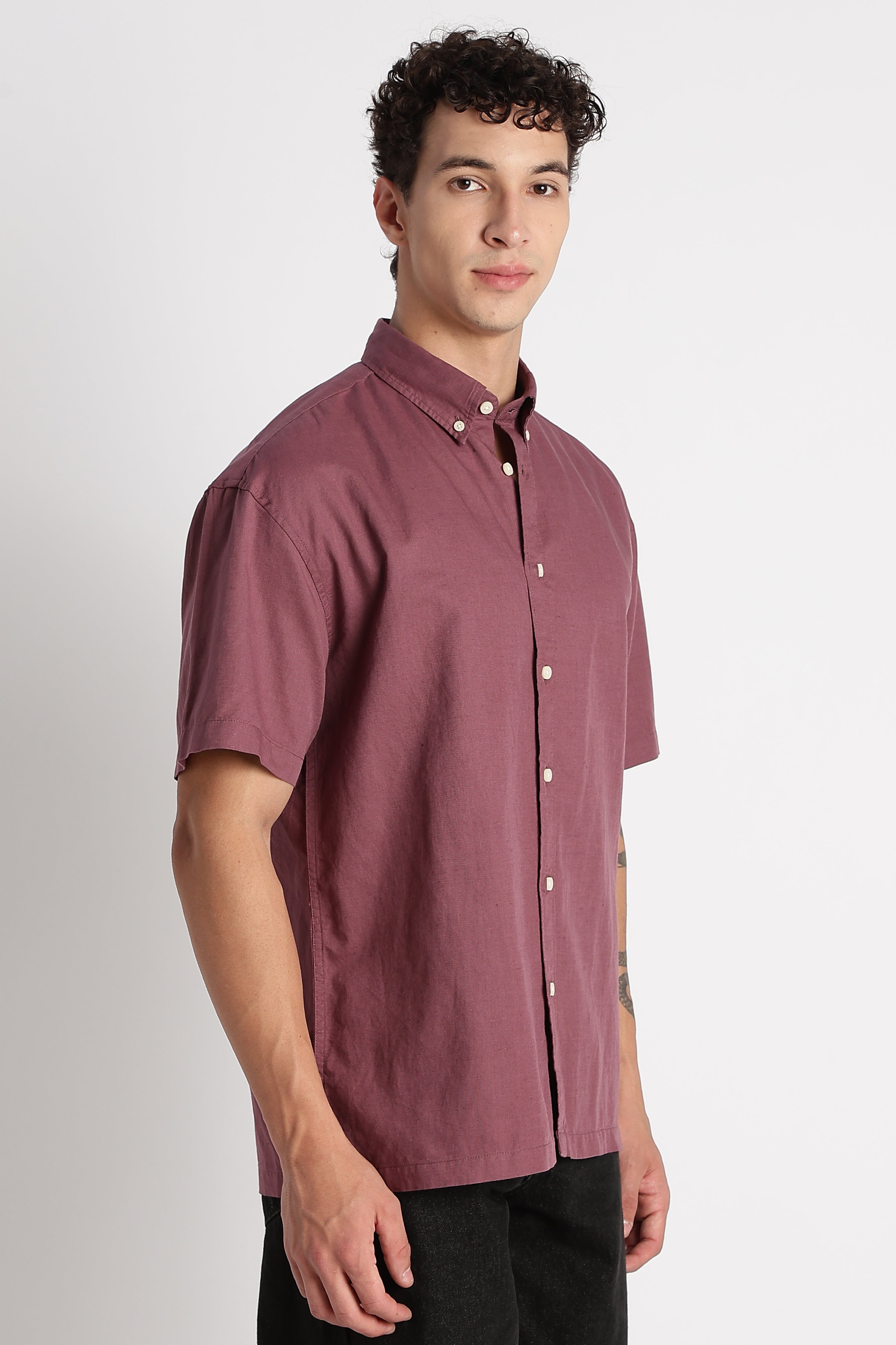 Men Breathable Cotton Linen Shirt