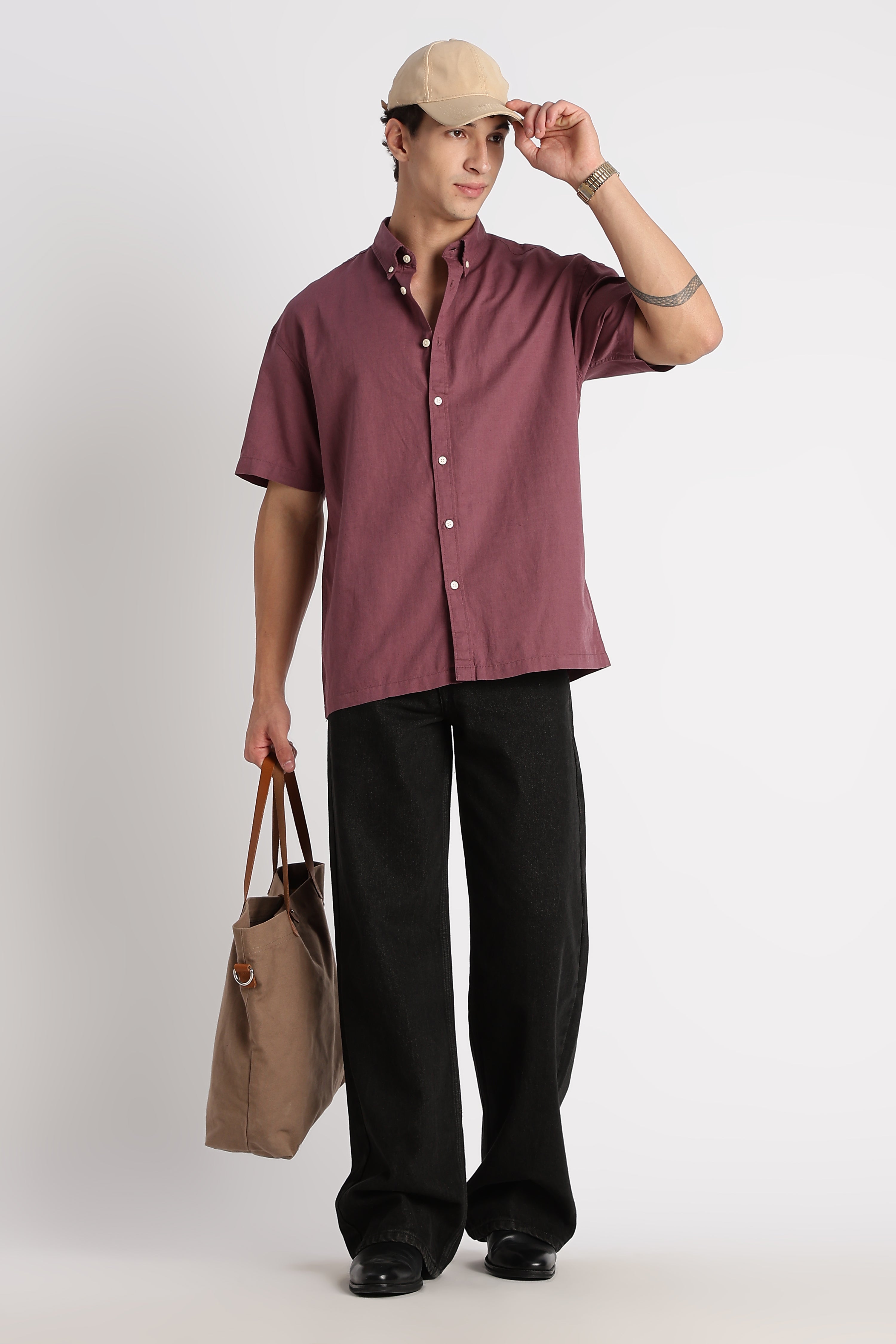 Men Breathable Cotton Linen Shirt