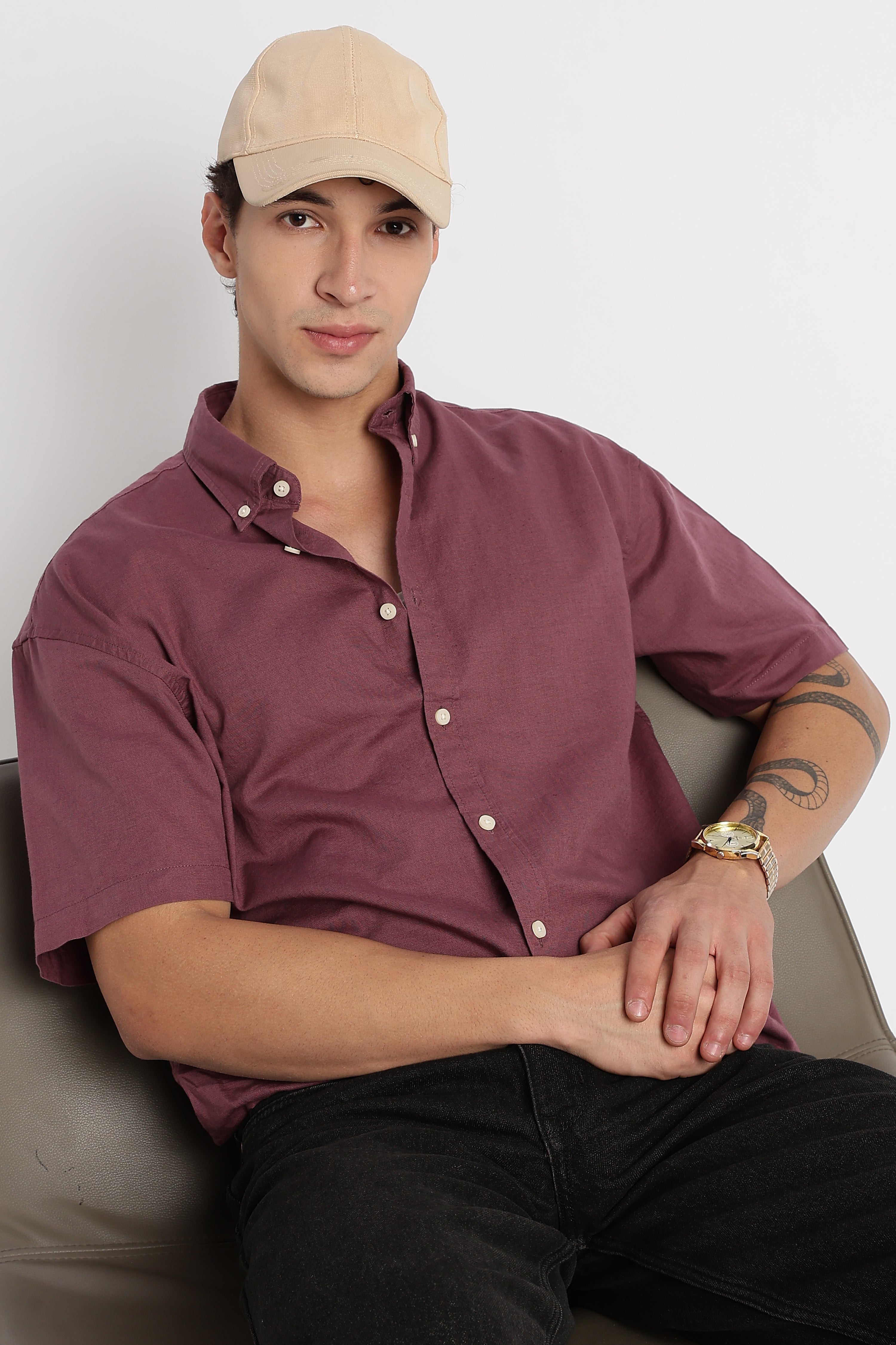 Men Breathable Cotton Linen Shirt