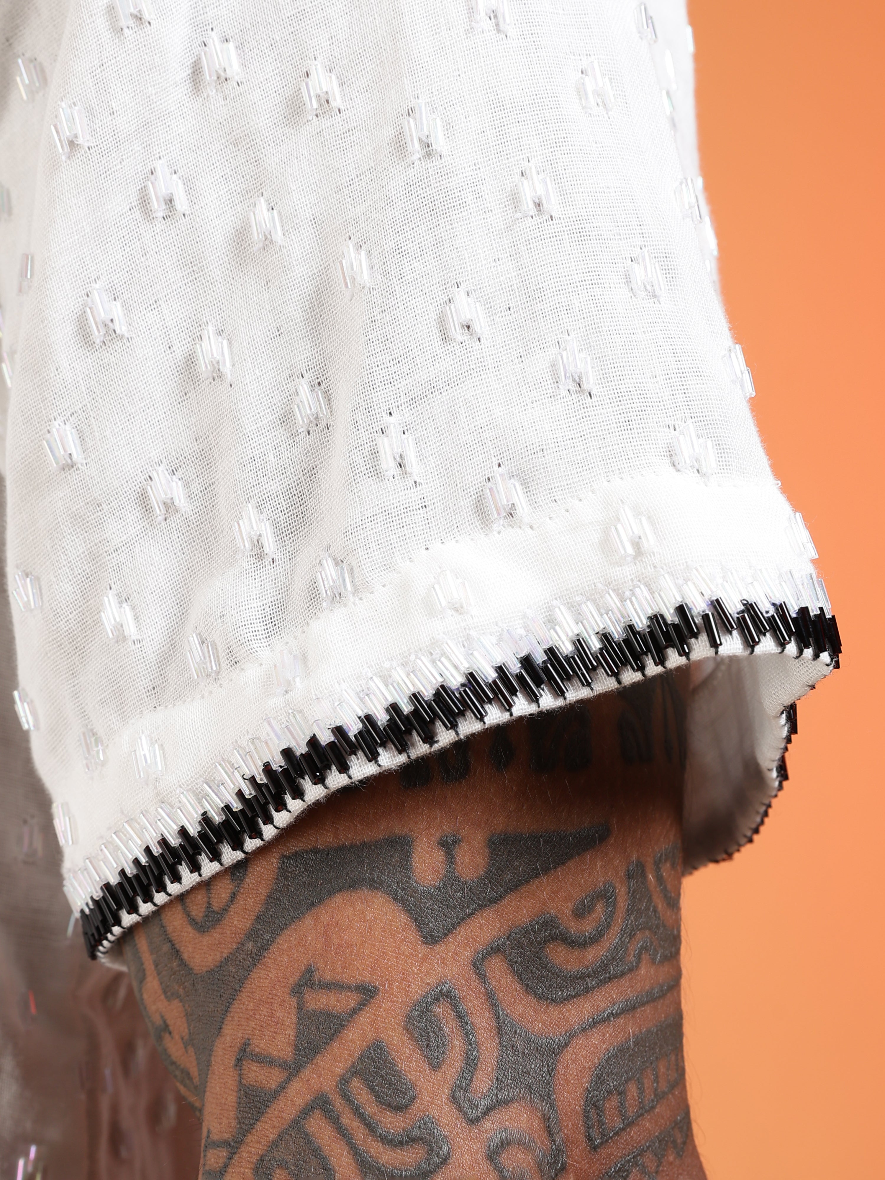 Men Velvet Snow Cutdana Gauge Cotton Shirt