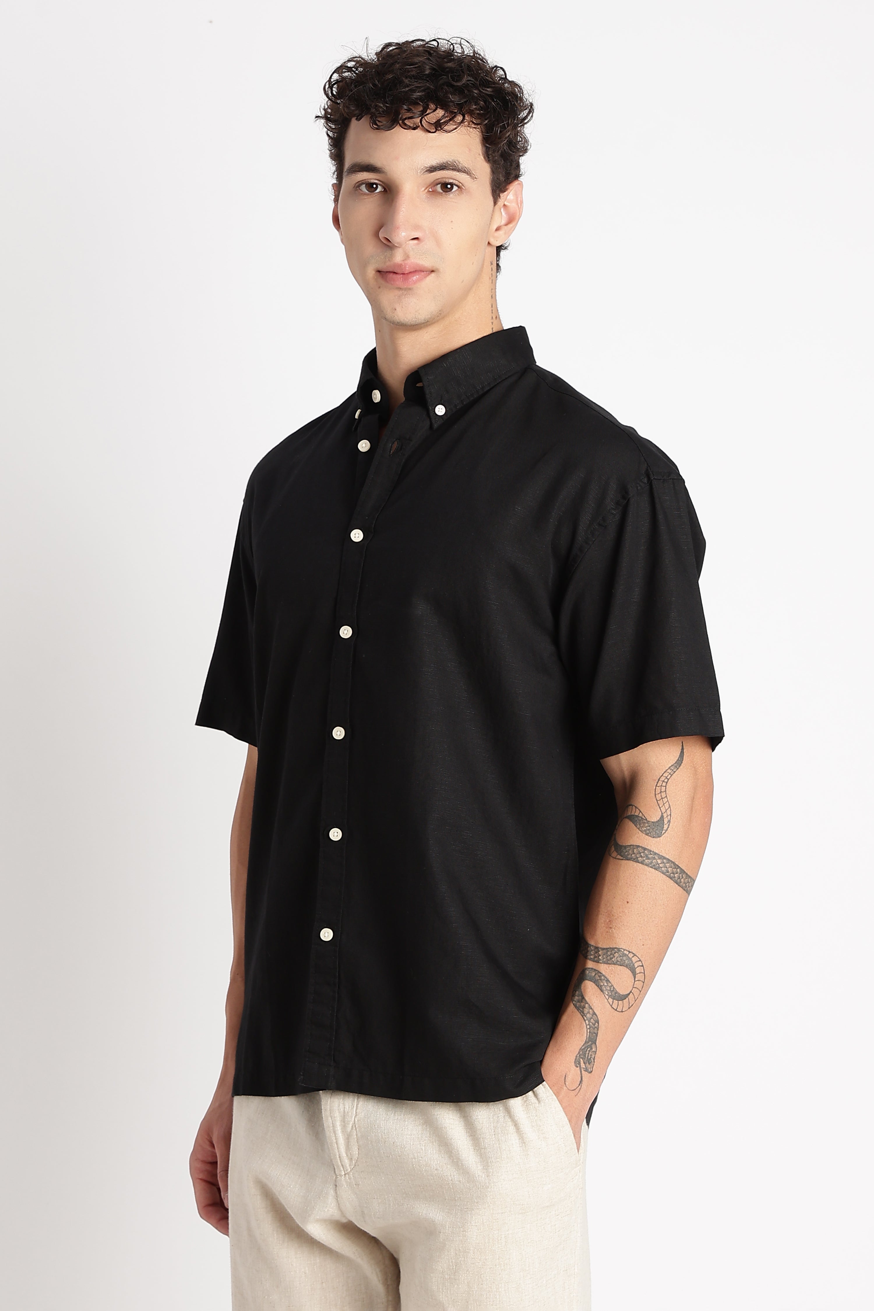 Men Breathable Cotton Linen Shirt