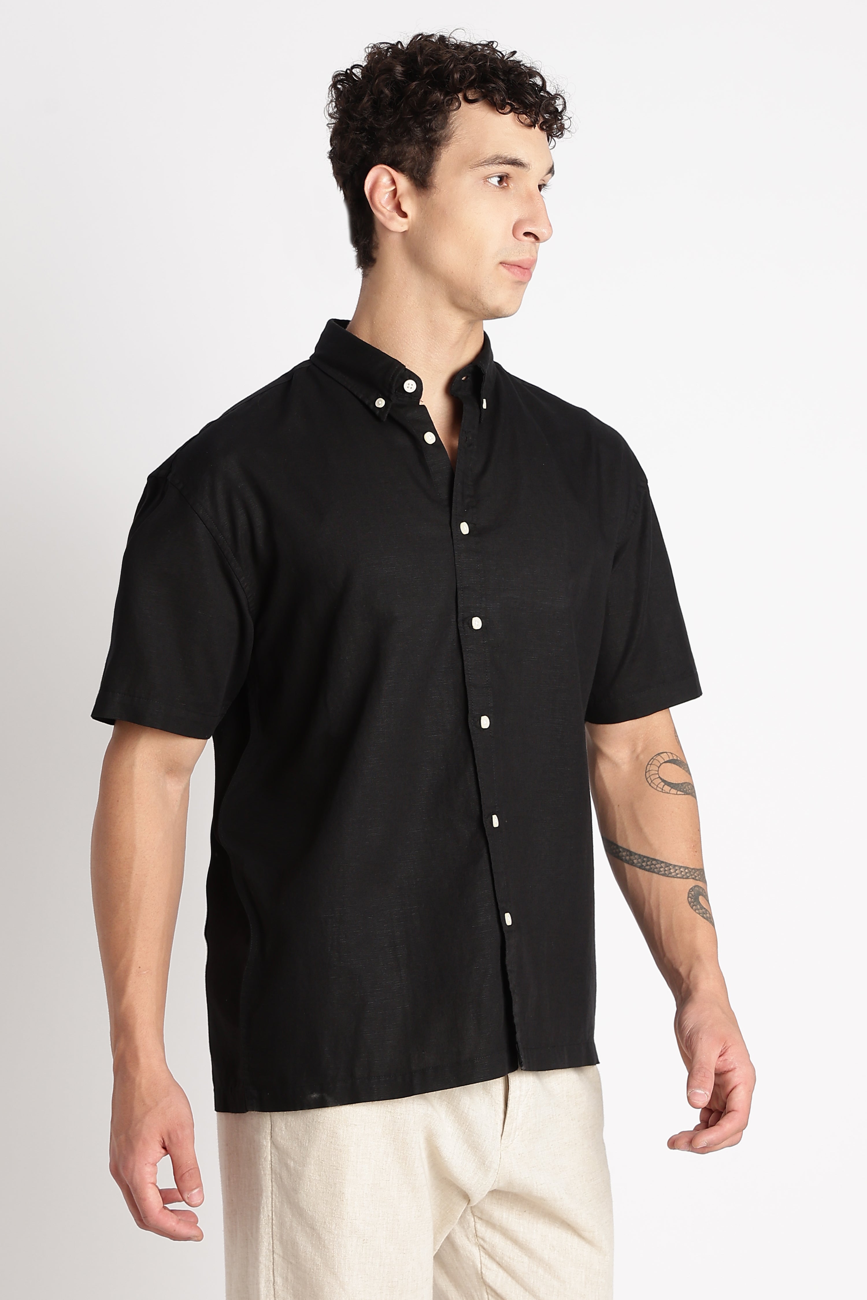 Men Breathable Cotton Linen Shirt